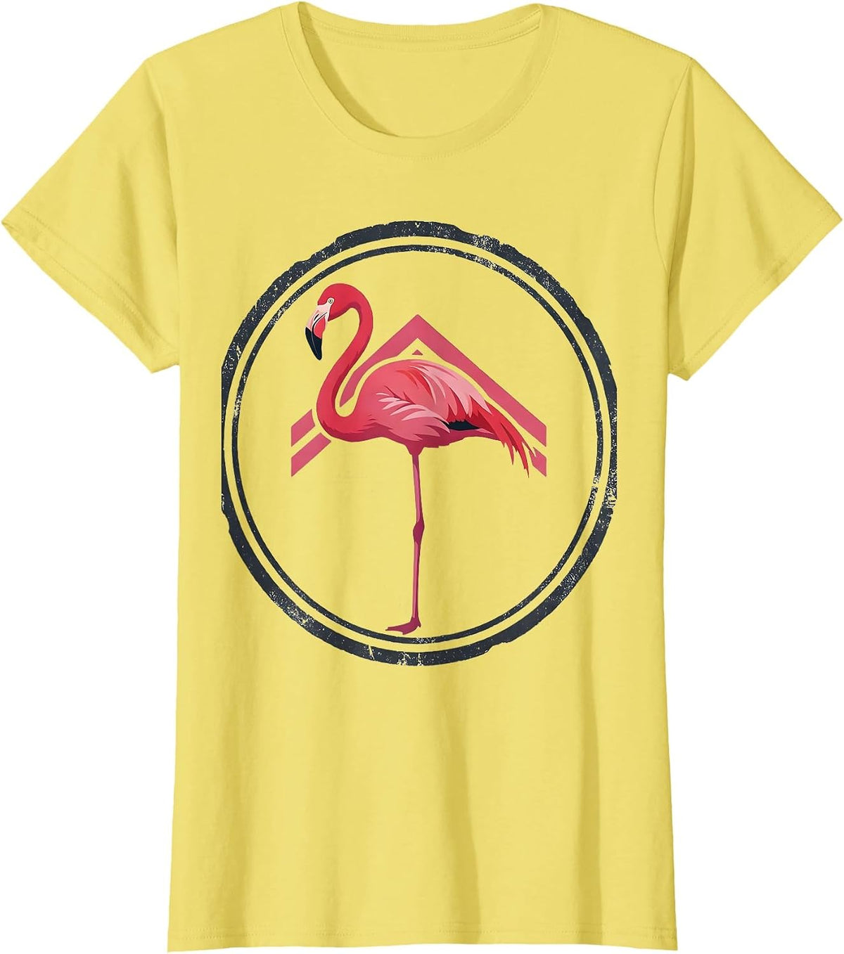 Flamingo Seal Novelty Humor Tropical Bird Lover T-Shirt - Lemon Yellow