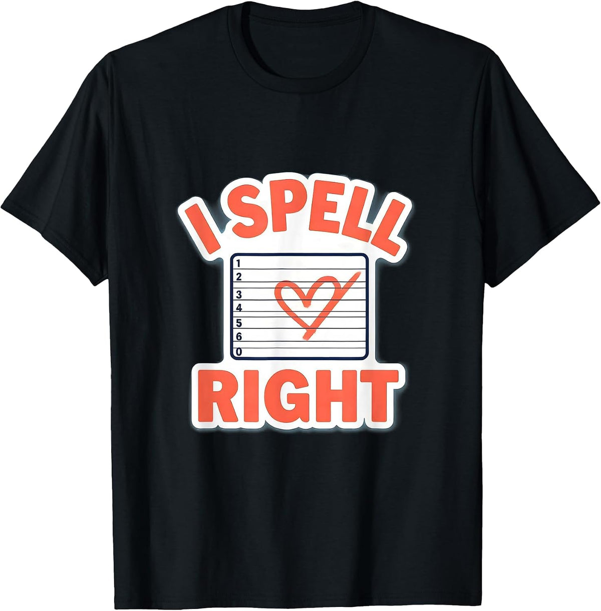 Men's I Spell Love Right Funny Teacher Valentine Valentine Day T-Shirt - Black