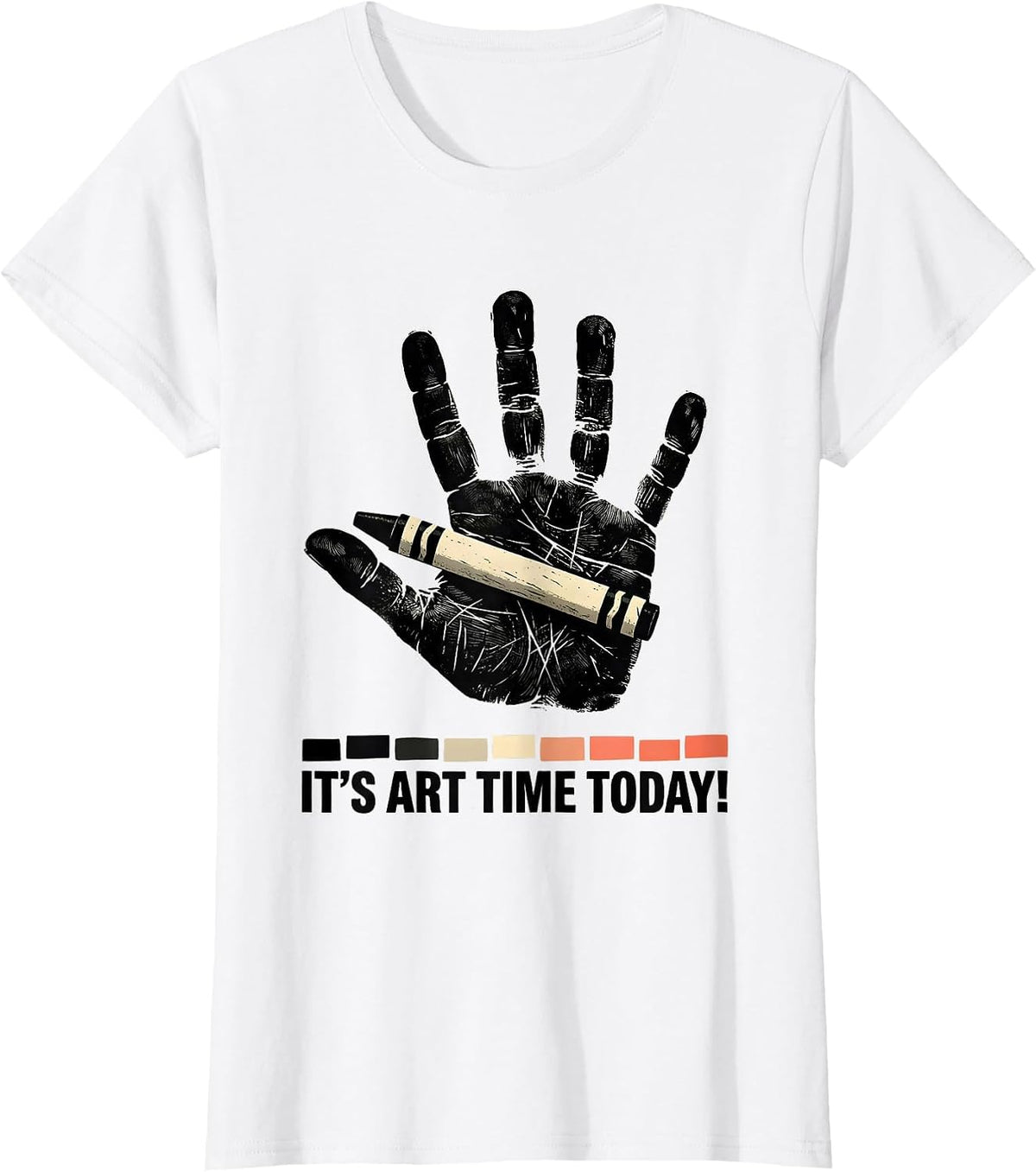 It's Art Time Today Linocut Funny Art Teacher Back To School T-Shirt - White