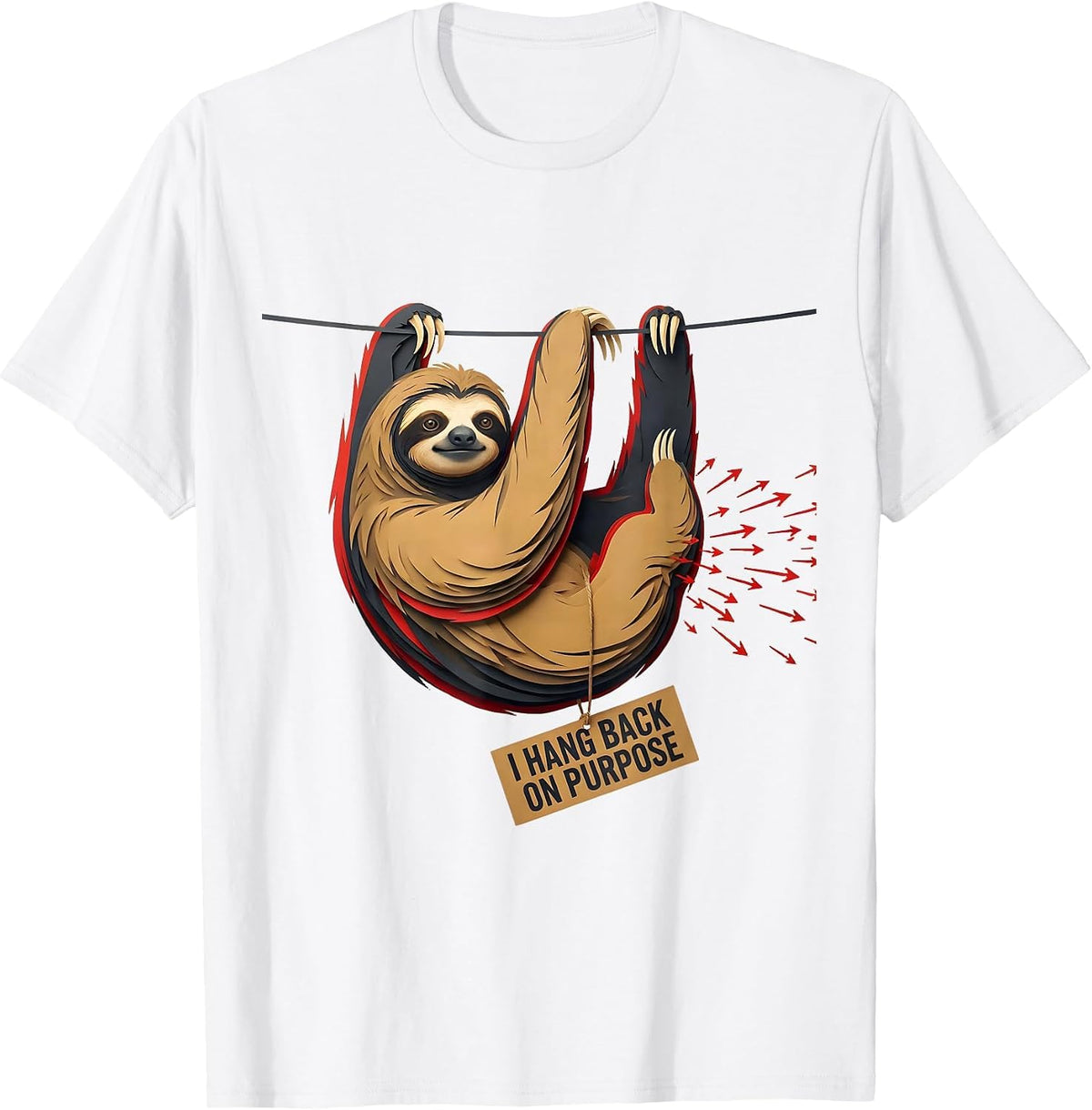 Men's I Hang Back On Purpose Funny Sloth Lover Animal Humor Gift T-Shirt - White