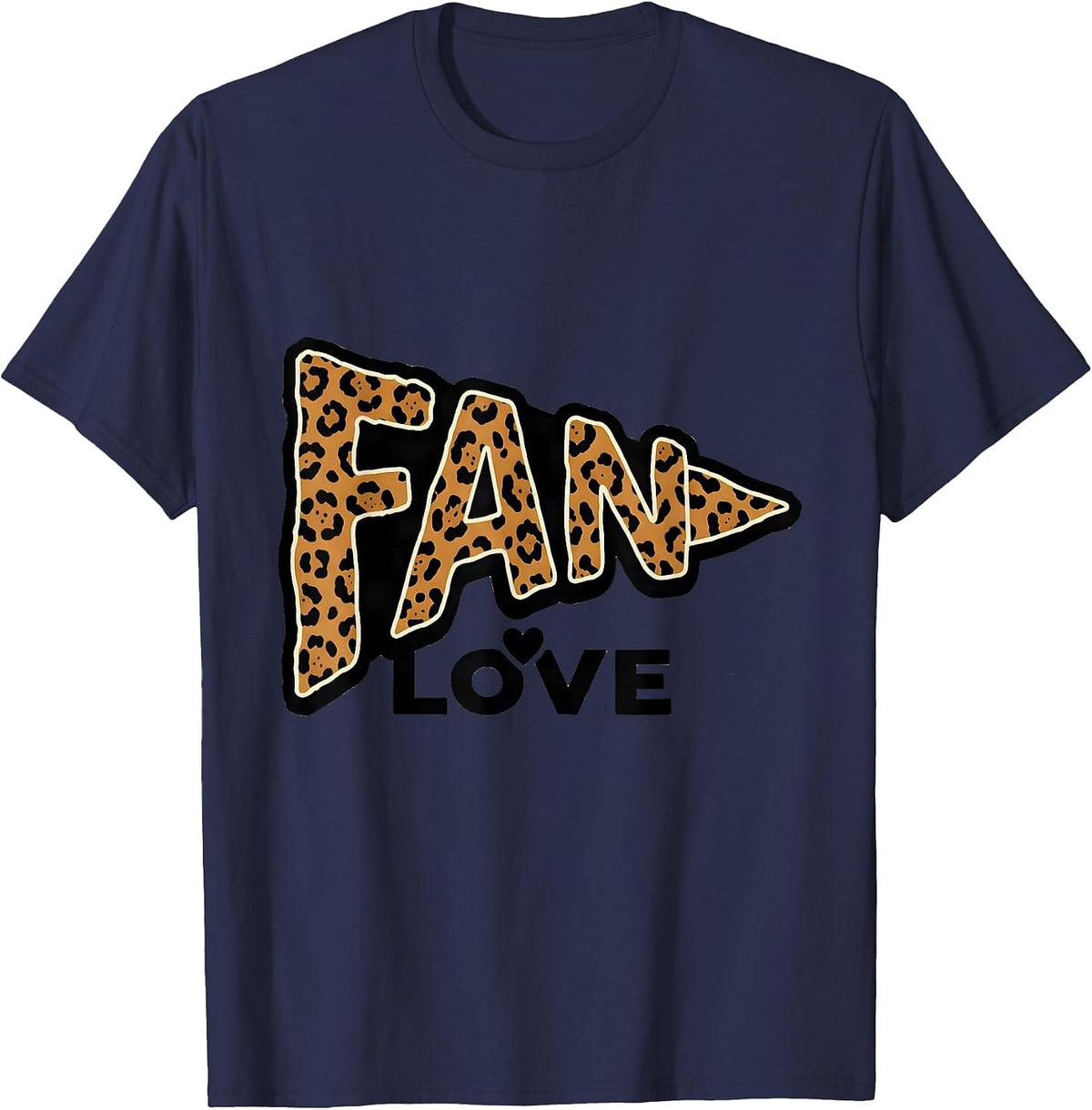 Fan Love Bold Leopard Print Role Pride Casual Wear T-Shirt - Navy Blue