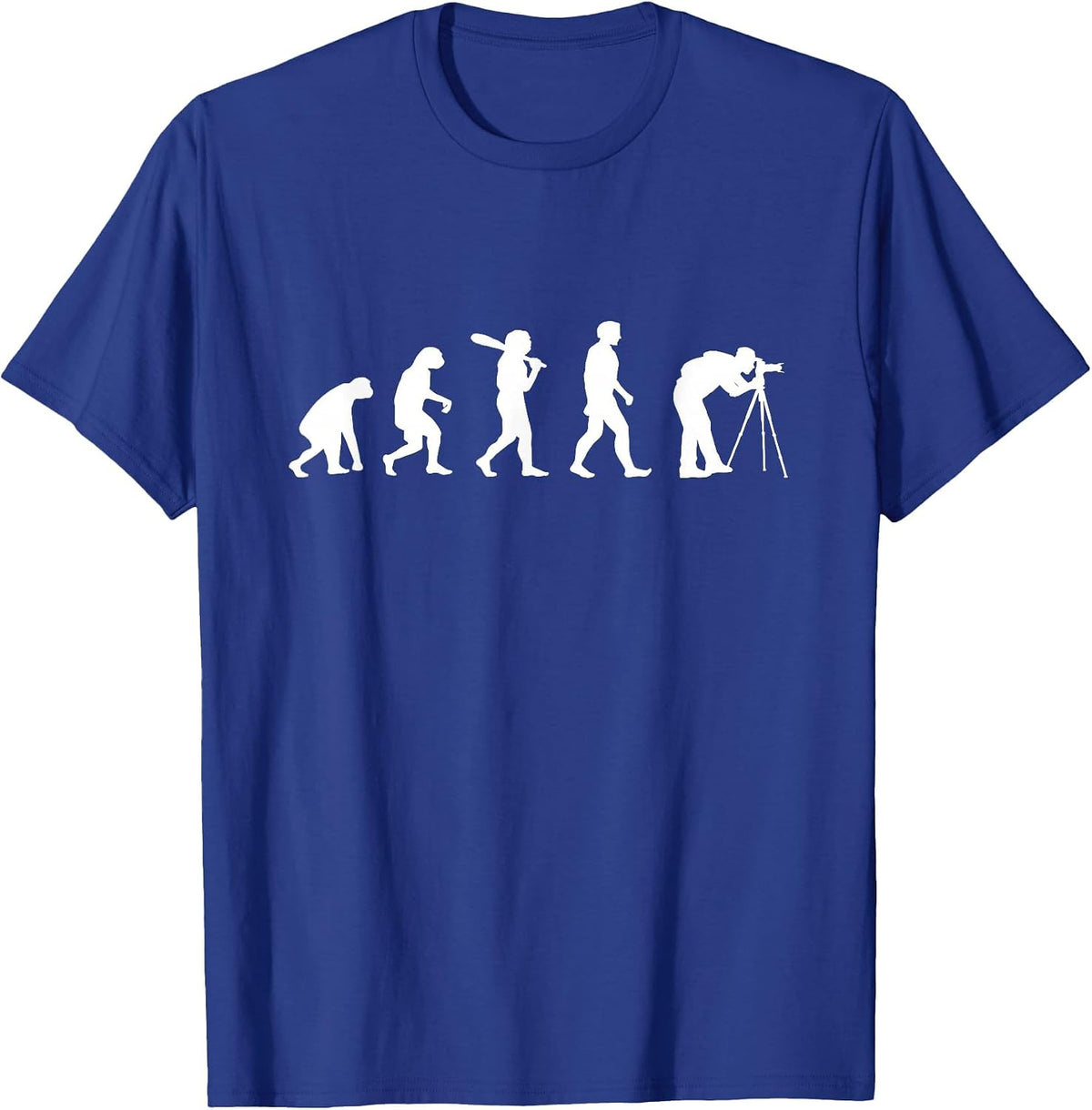 Photographer Evolution Camera Joke Funny Photography T-Shirt - Royal Blue