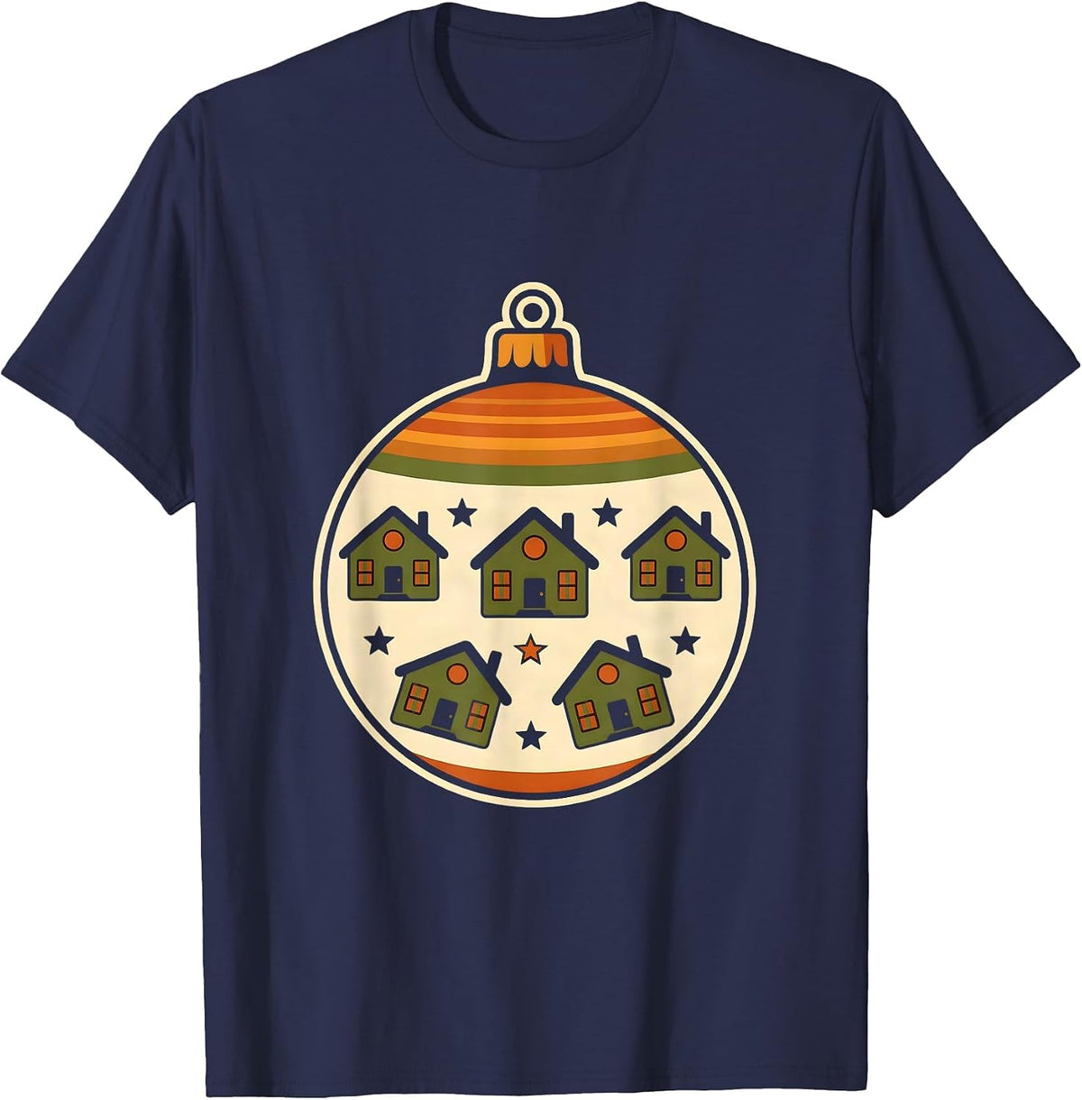 Sealed Badge Retro 70s Teacher Squad Christmas T-Shirt - Navy Blue