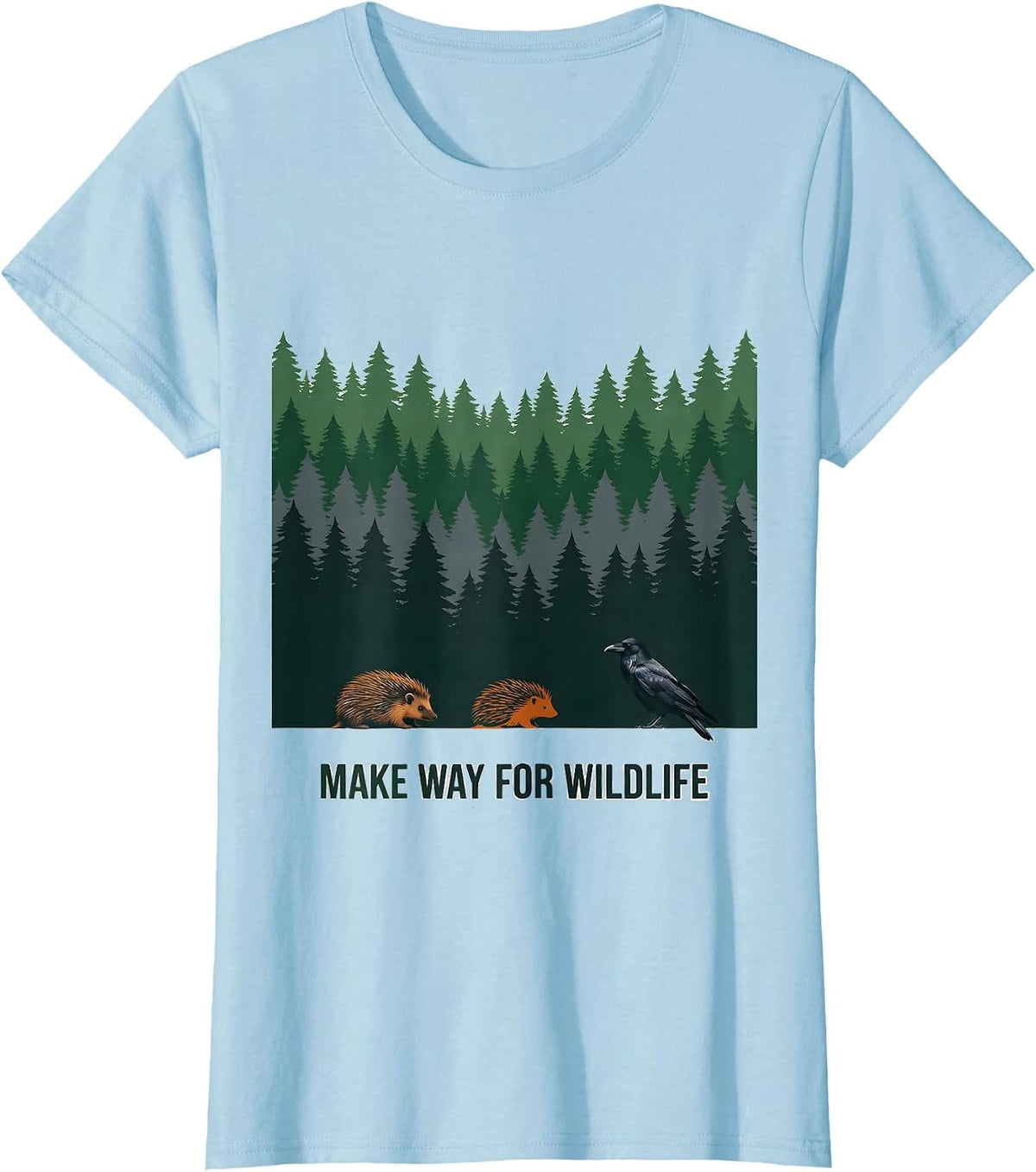 Make Way For Wildlife Nature Lover Retro Forest Wildlife T-Shirt - Baby Blue