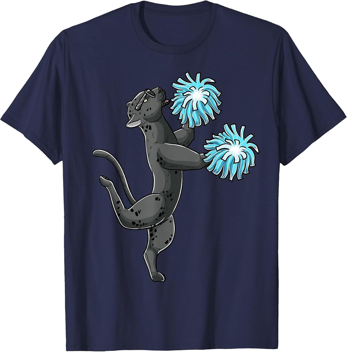Cheerleading Panther Cheerleader Cheer Flyer T-Shirt - Navy Blue