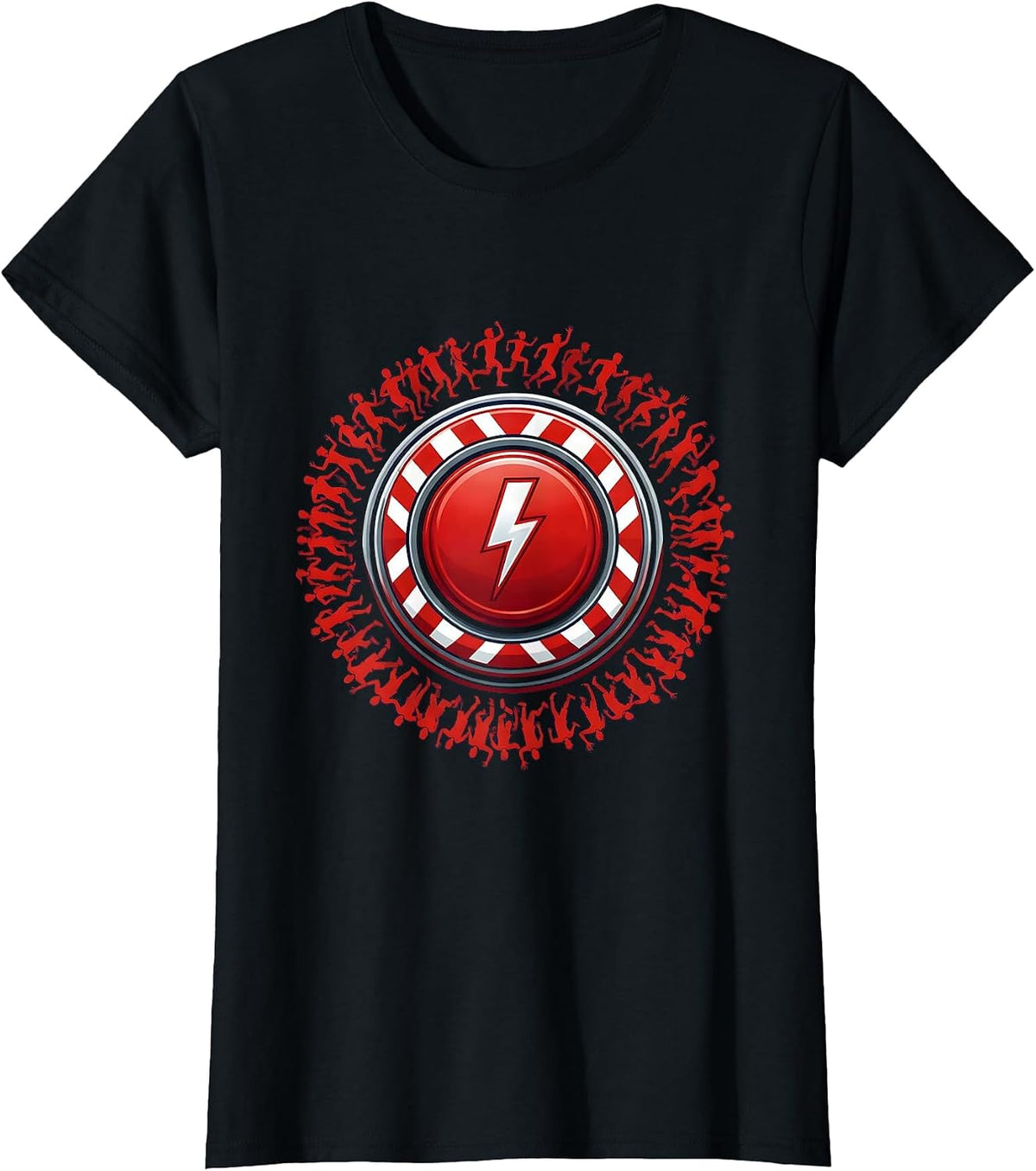Chaos Coordinator Emergency Button Graphic Tee T-Shirt - Black