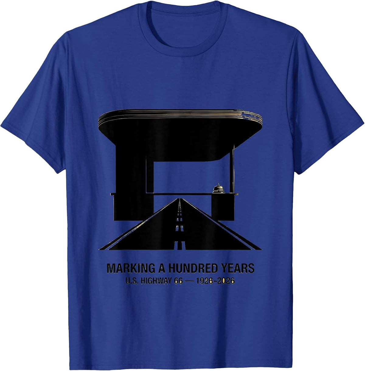 Men's Marking A Hundred Years — U.S. Highway 66 — 1926-2026 T-Shirt - Royal Blue