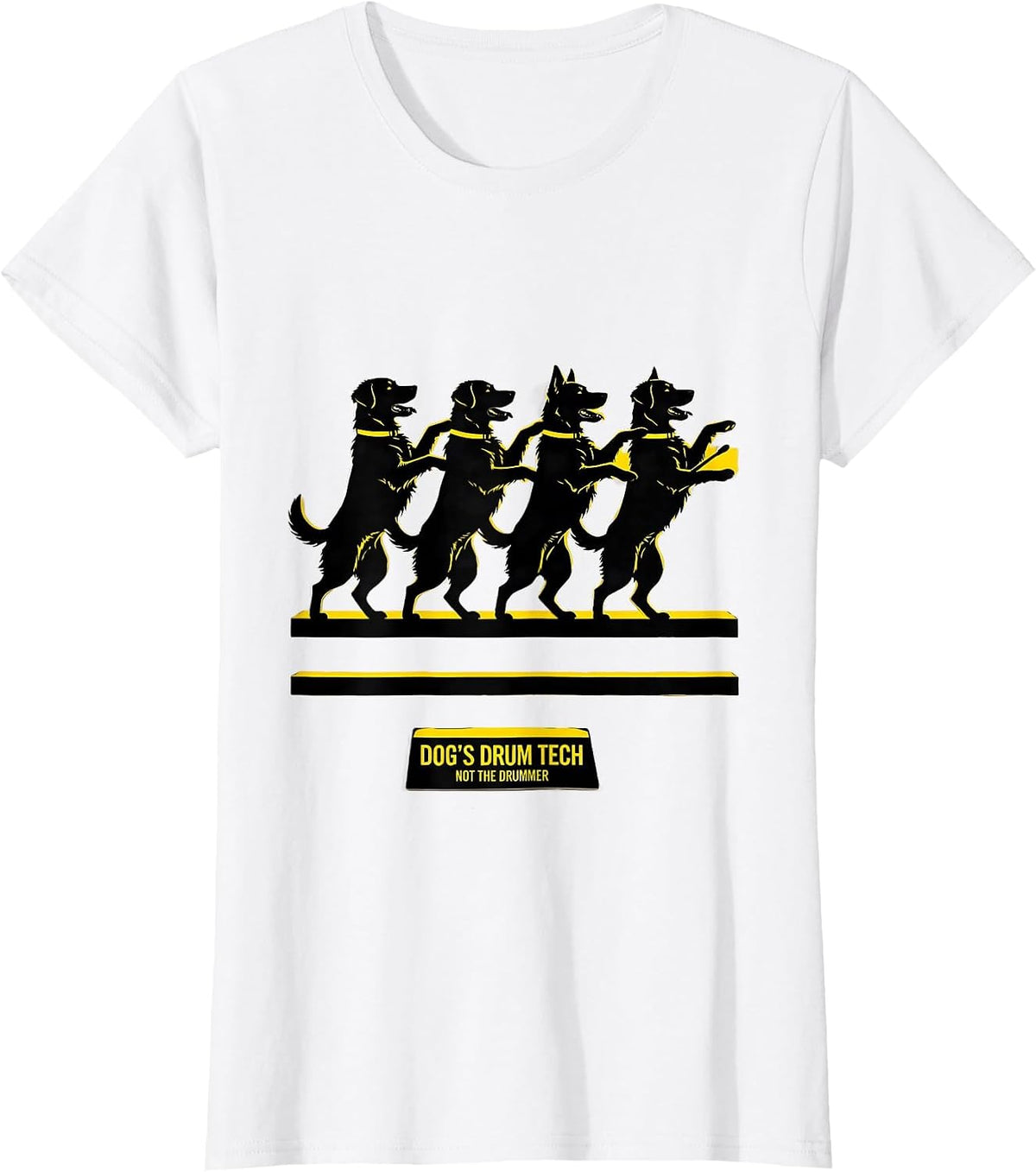 Dog's Drum Tech, Not The Drummer Funny Dog Rock Music Humor T-Shirt - White