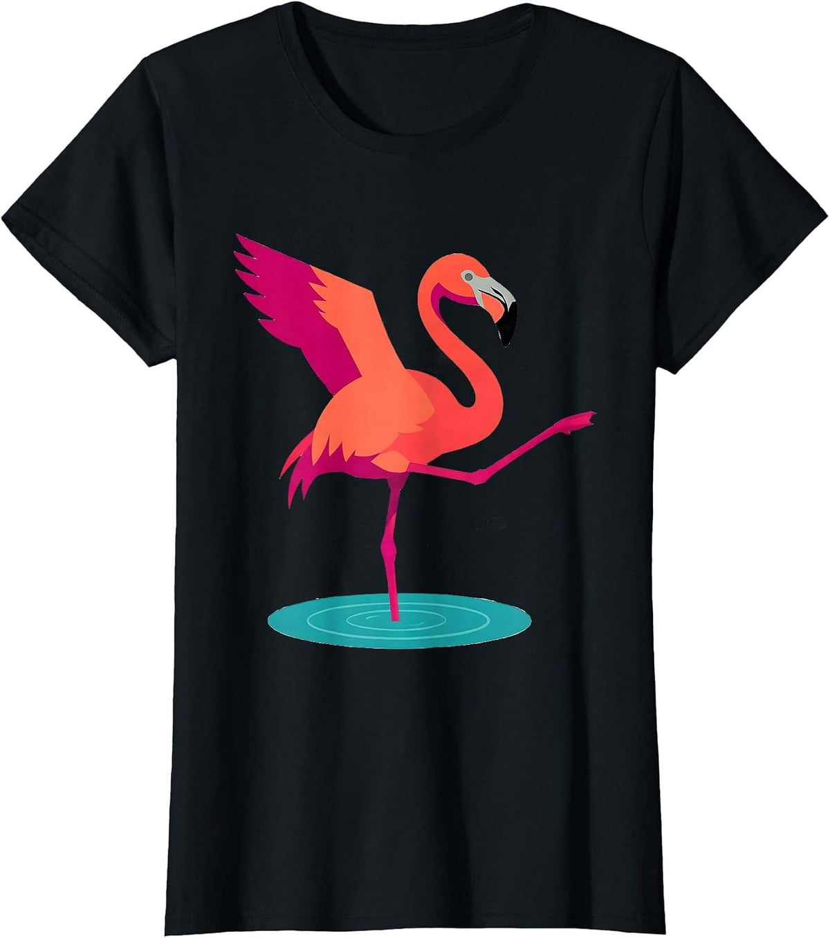 Stubborn Flamingo Funny Animal Humor Bird Lover T-Shirt - Black
