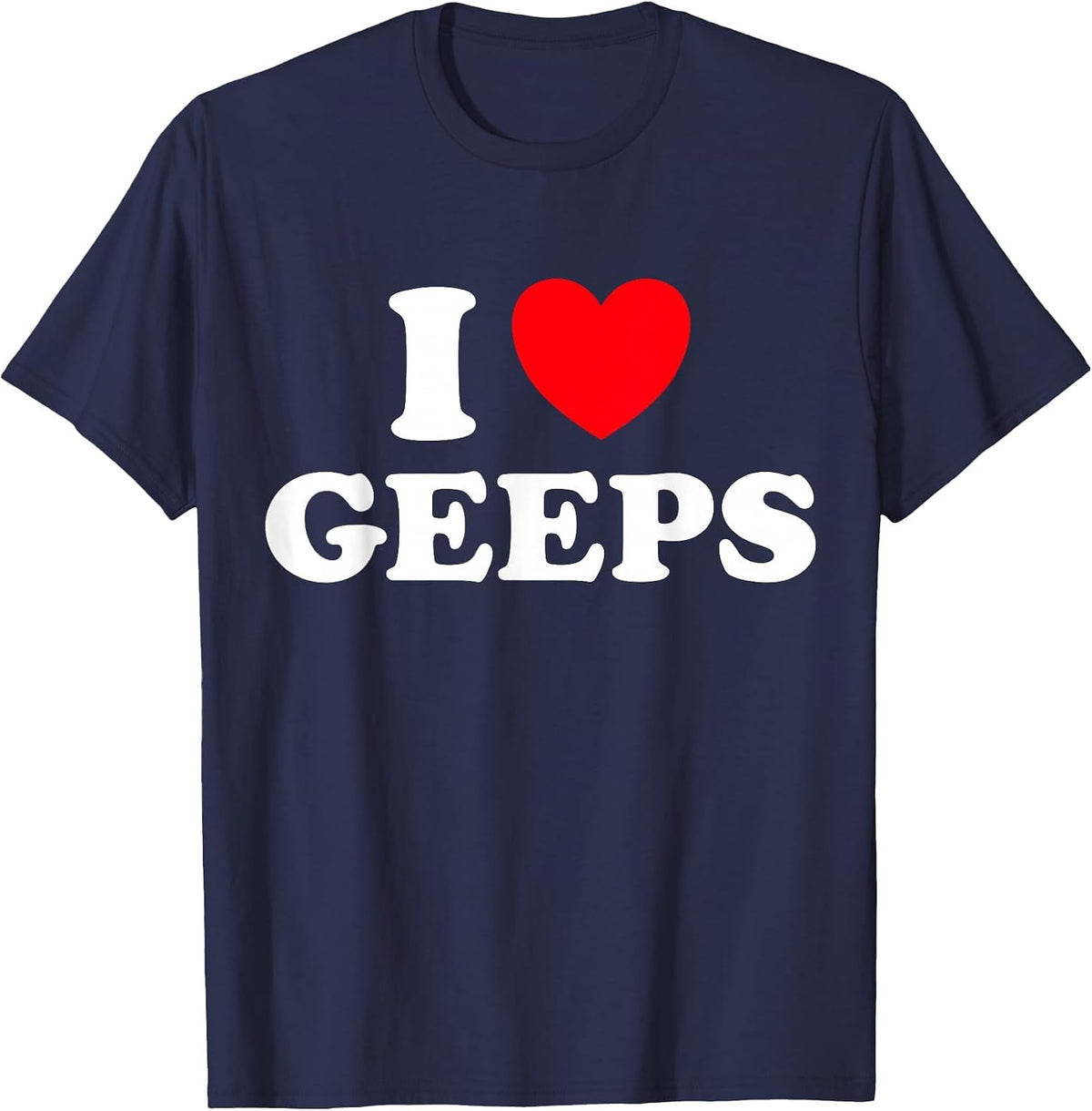 I Love Geep - Goat Sheep Mix Fan. T-Shirt - Navy Blue