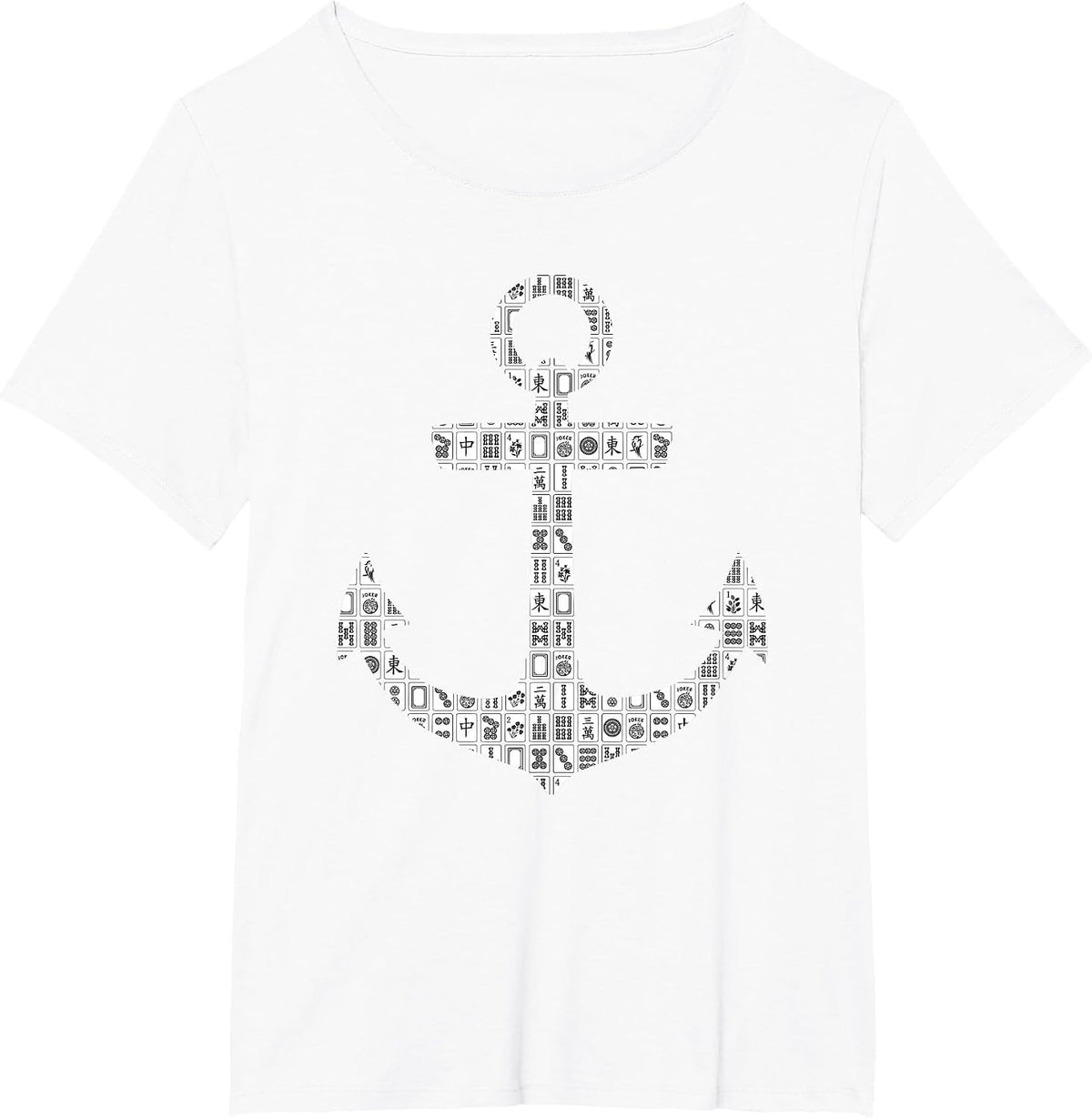 Mahjong Game and Anchor T-Shirt - White
