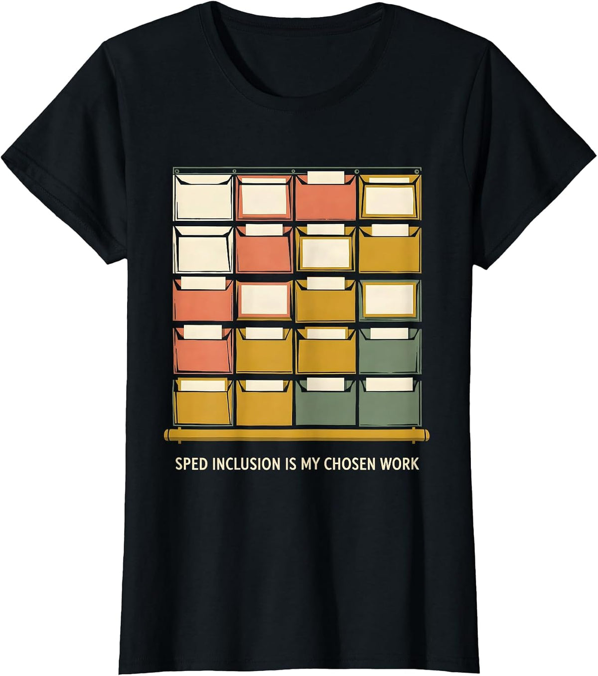 SPED Inclusion Is My Chosen Work Inspirational Teacher T-Shirt, Women, Black, Medium - As Pictured