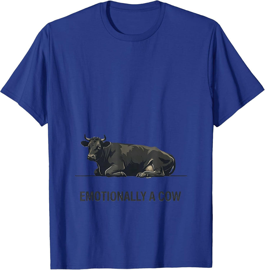 Emotionally A Cow Funny Farm Animal Pun Humor Cow Lover Gift T-Shirt - Royal Blue