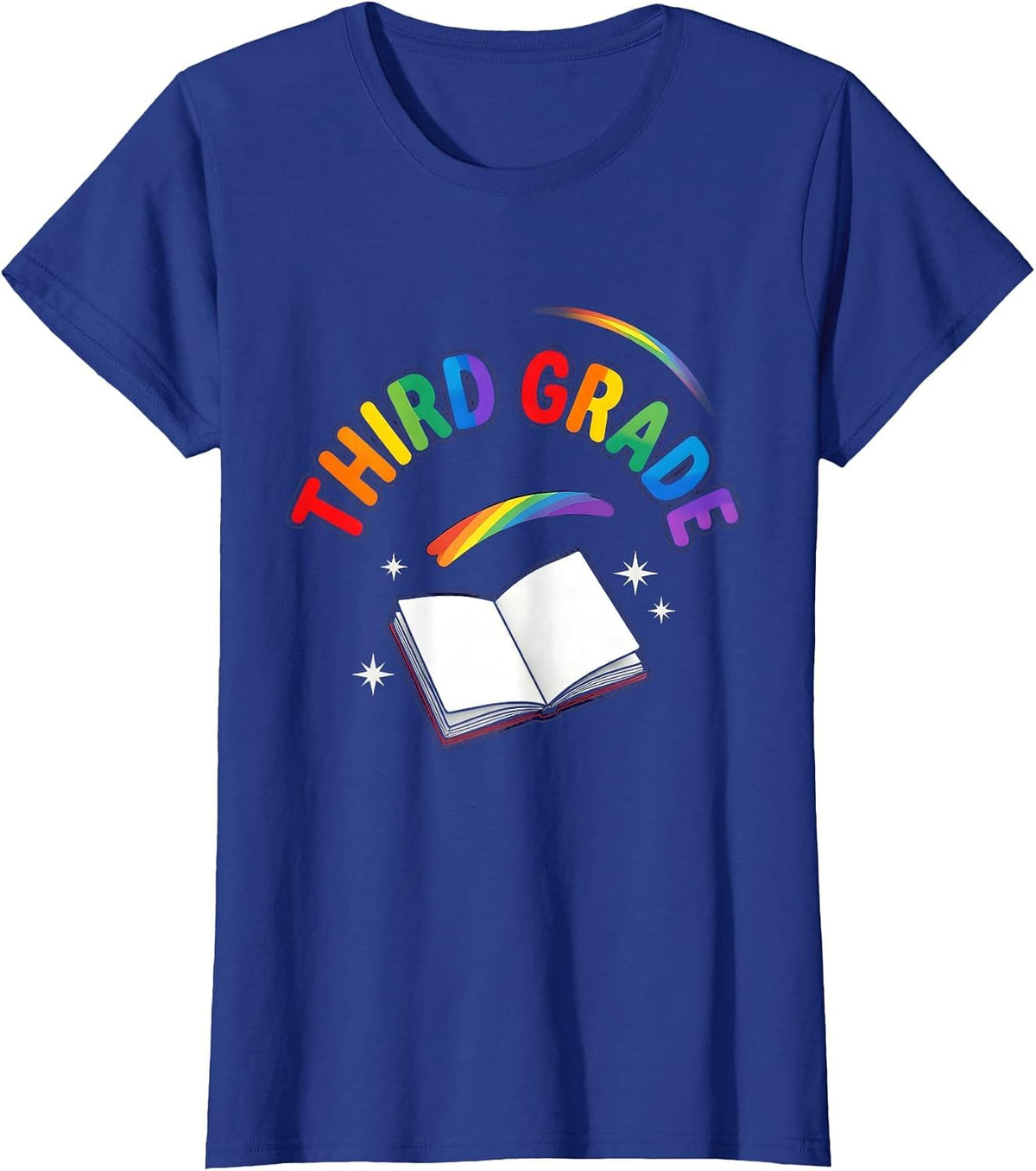 Women's Third Grade Colorful Back To School Teacher Student First T-Shirt - Royal Blue