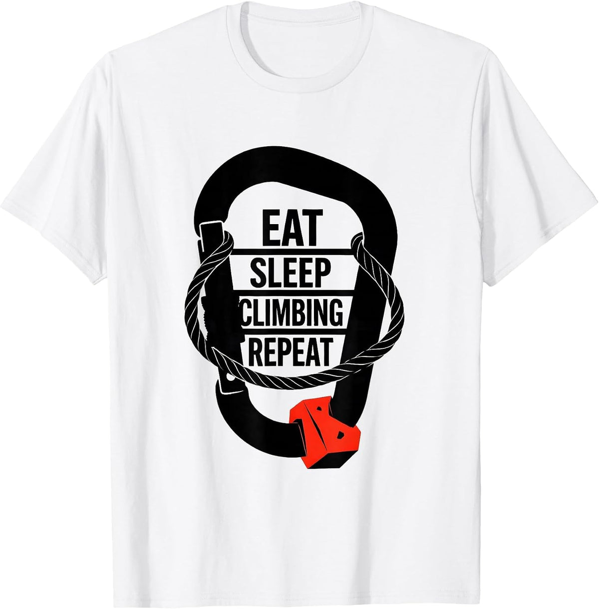 Men's EAT SLEEP CLIMBING REPEAT Minimalist Sport Fan Gift T-Shirt - White
