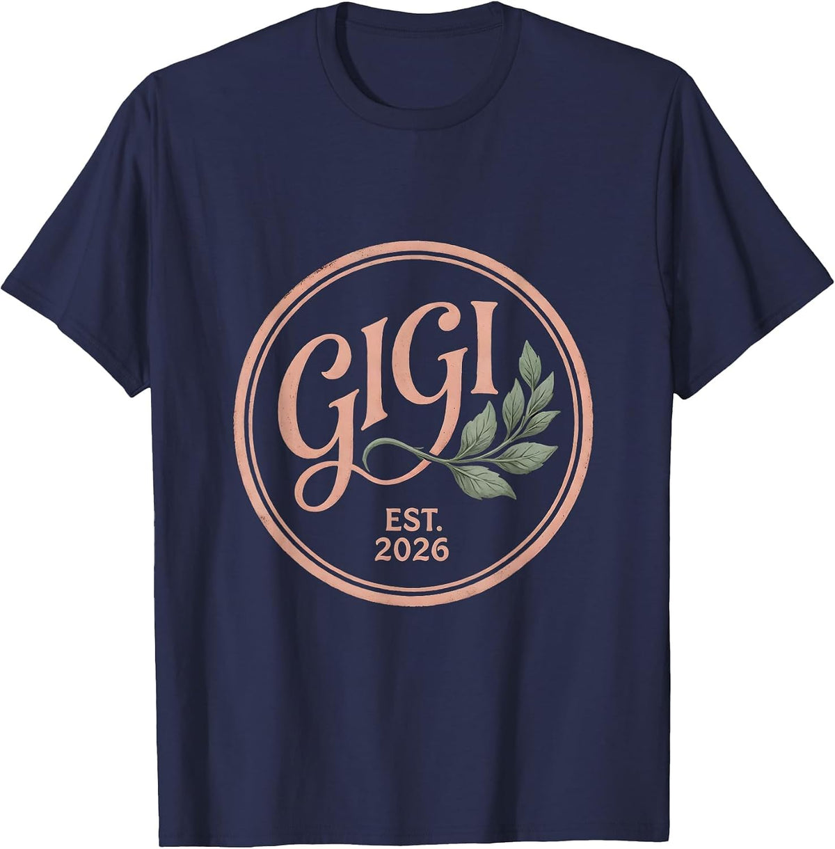 Gigi Est 2026 Boho First Time Grandma Spoiling Announcement T-Shirt - Navy Blue