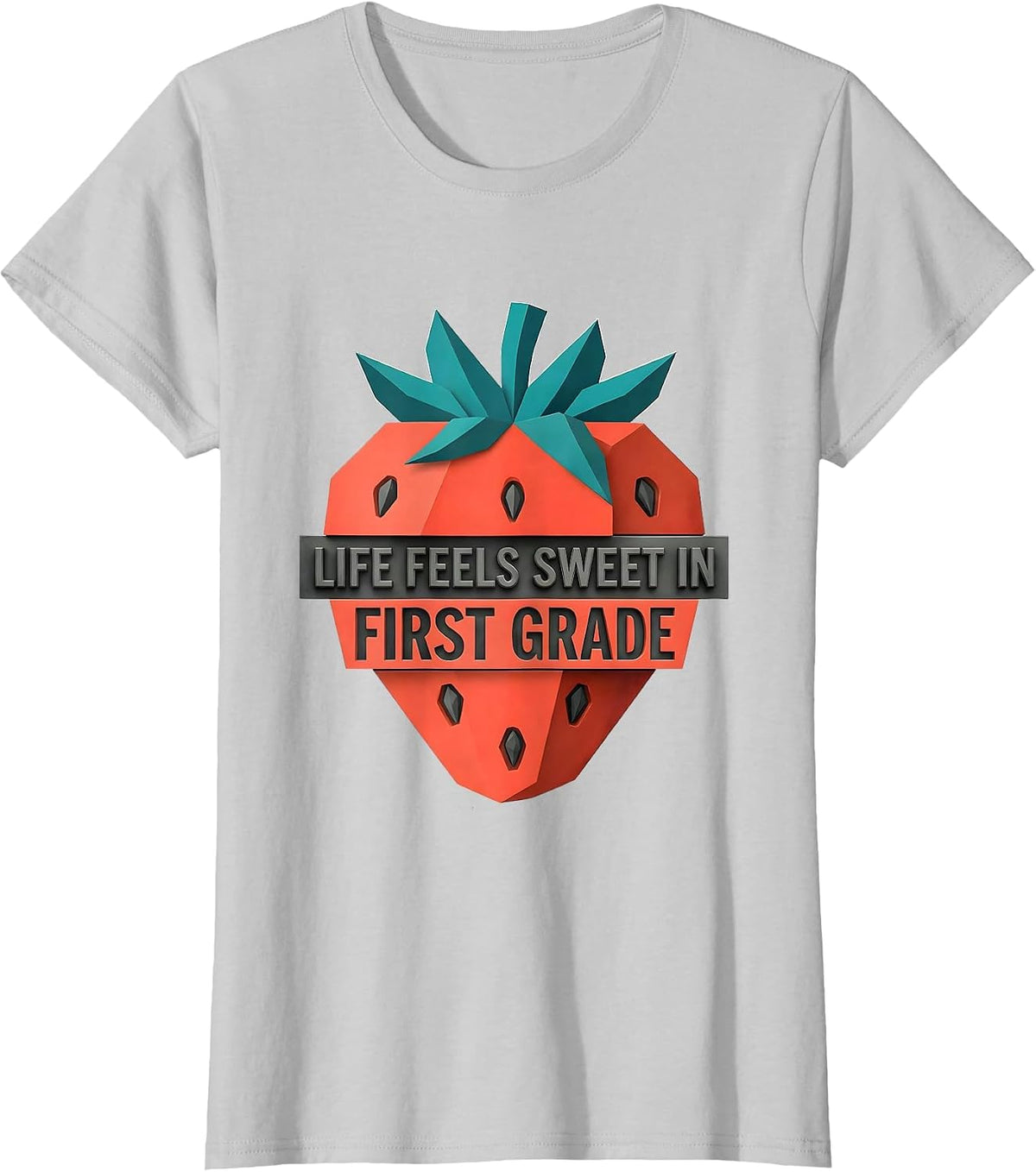 Life Feels Sweet In First Grade Midcentury Modern Teacher T-Shirt - Silver Grey
