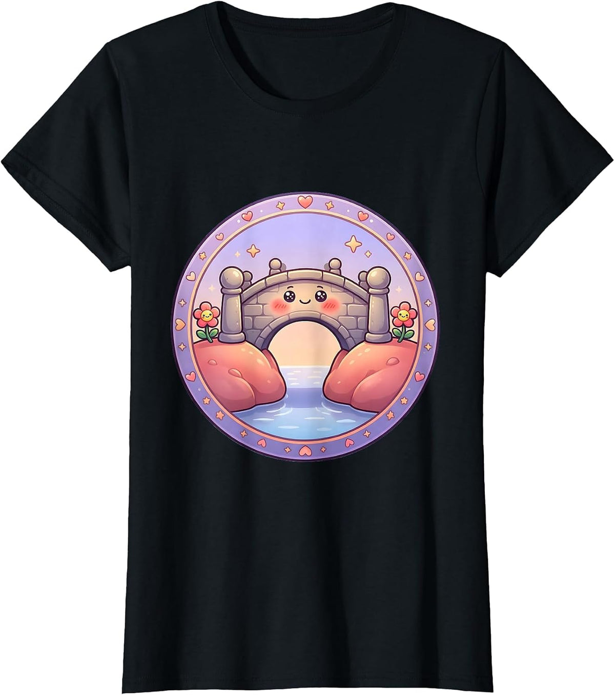 Bridge Over the Gap Graphic Design T-Shirt - Black