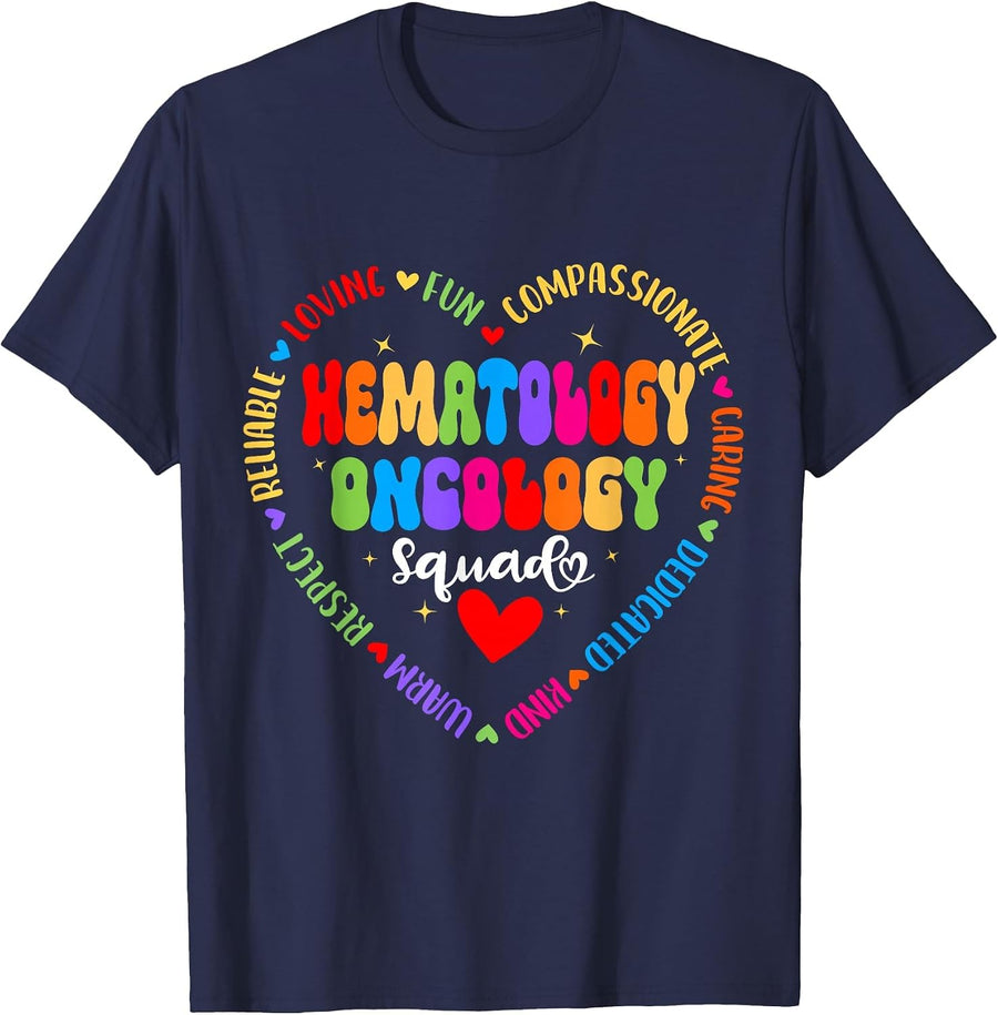 Oncology Hematology Nurse Squad Pediatric Hem/Onc Doctor T-Shirt - Navy Blue