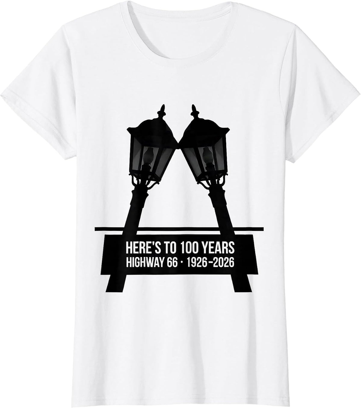 Here's To 100 Years, Highway 66 1926-2026 Vintage T-Shirt - White