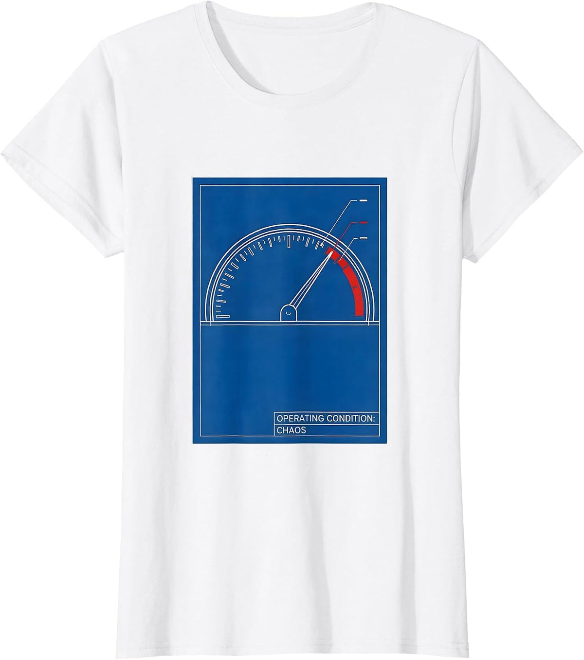 Operating Condition: Chaos Technical Blueprint Funny Chaos T-Shirt - White