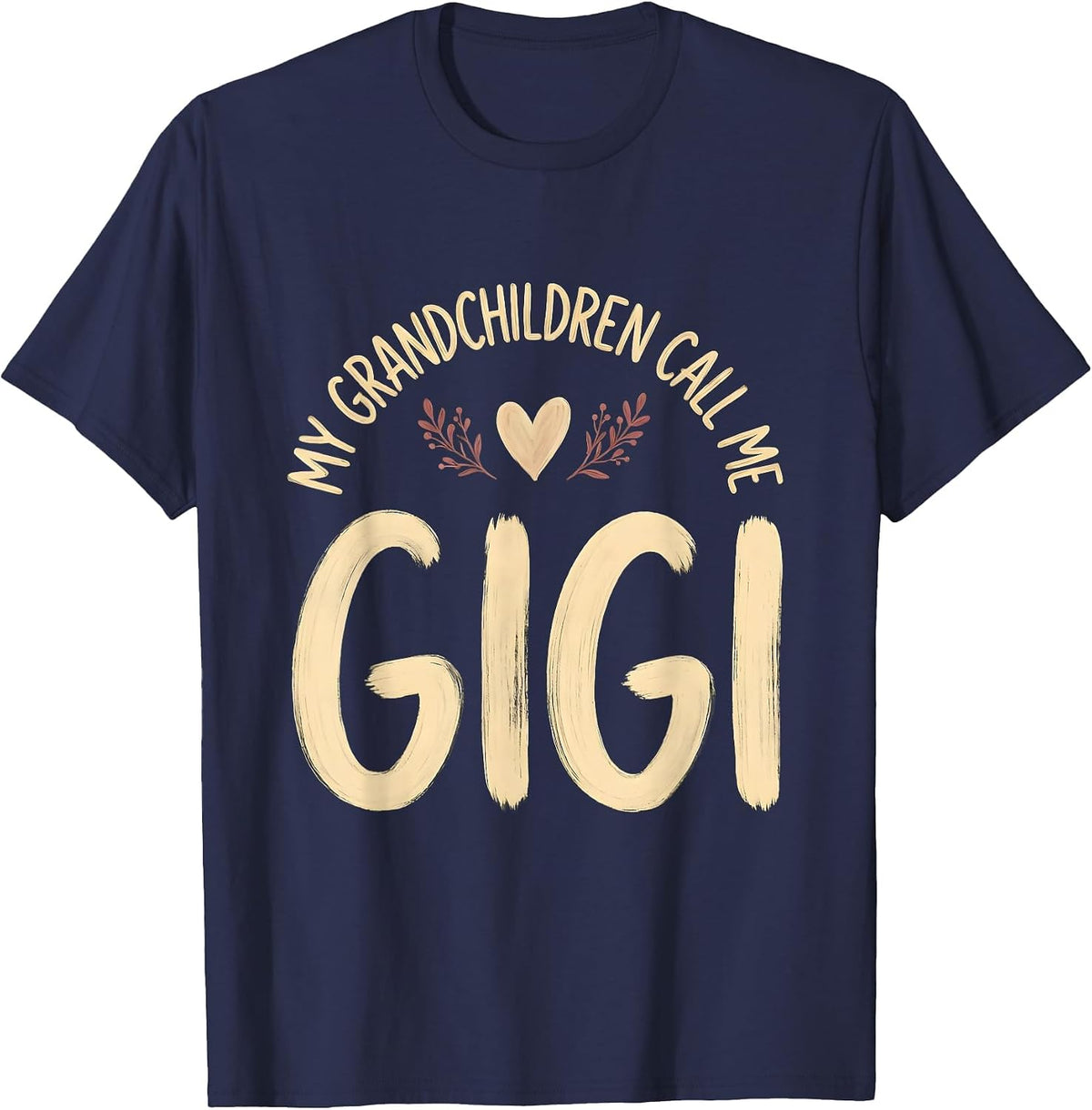 Men's My Grandchildren Call Me Gigi Boho Grandma Gift T-Shirt - Navy Blue
