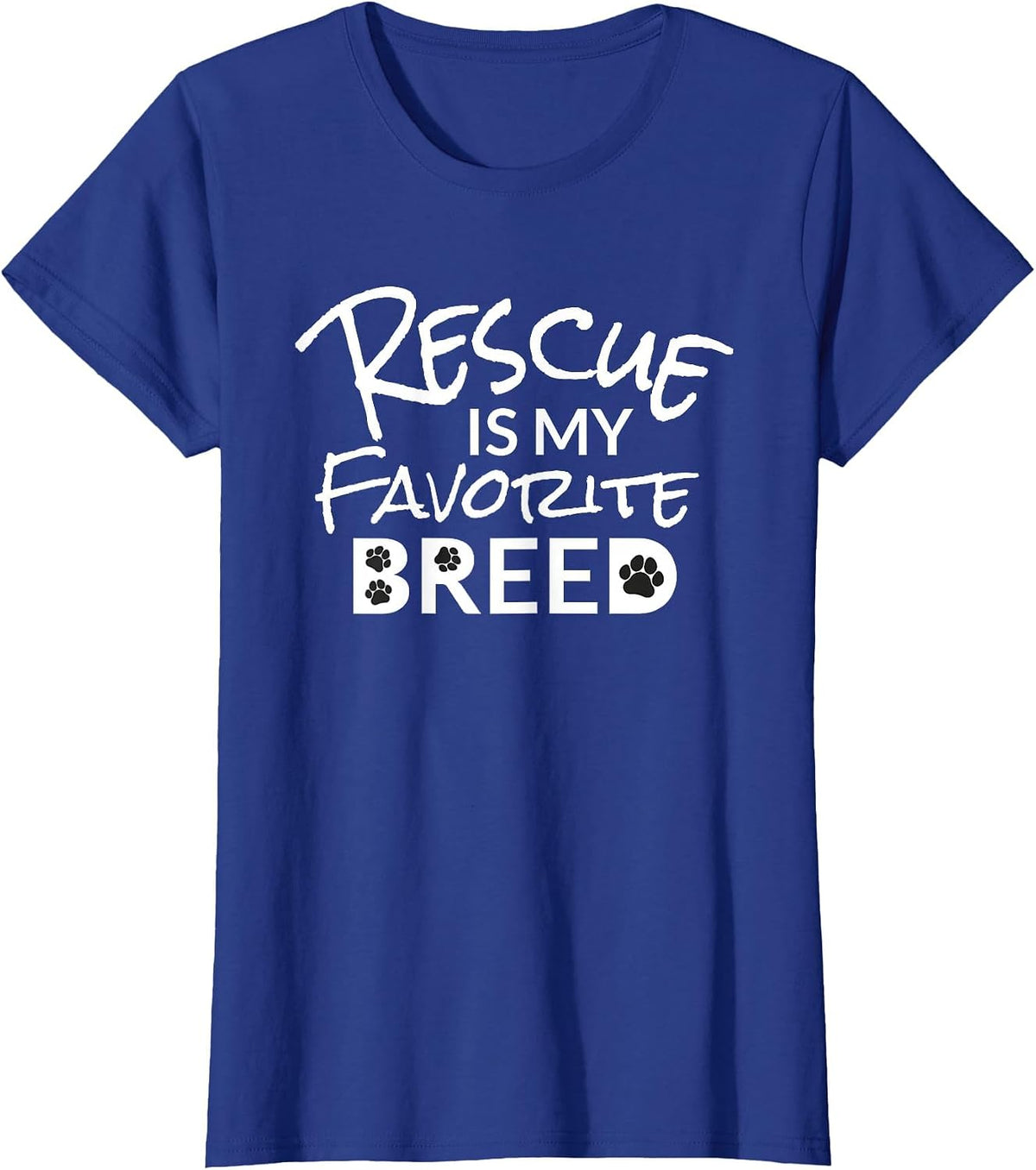 Rescue is My Favorite Breed Mutt Lovers T-Shirt - Royal Blue