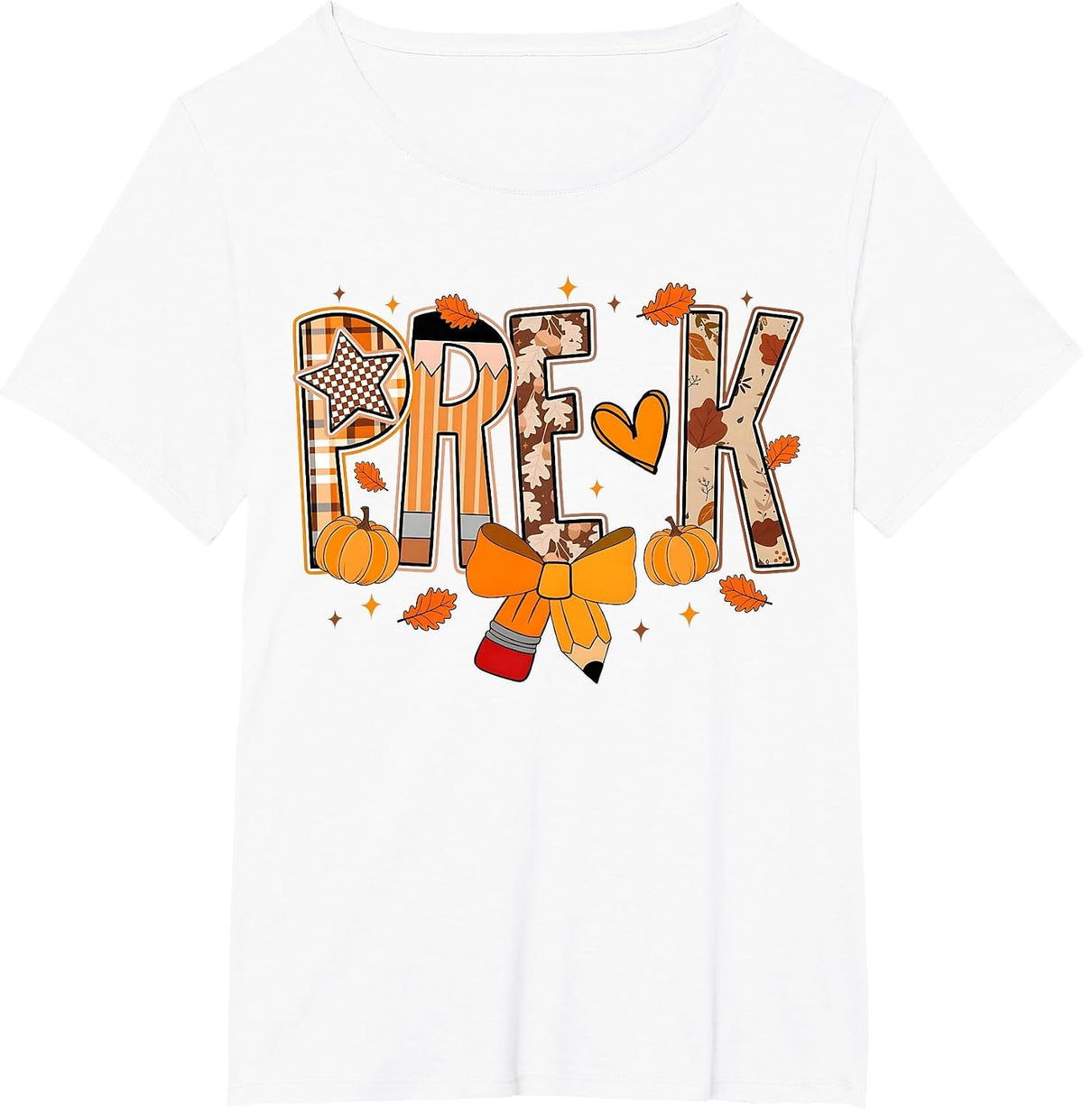 Pre K Preschool Fall Floral Coquette Bow Teachers Students T-Shirt - White