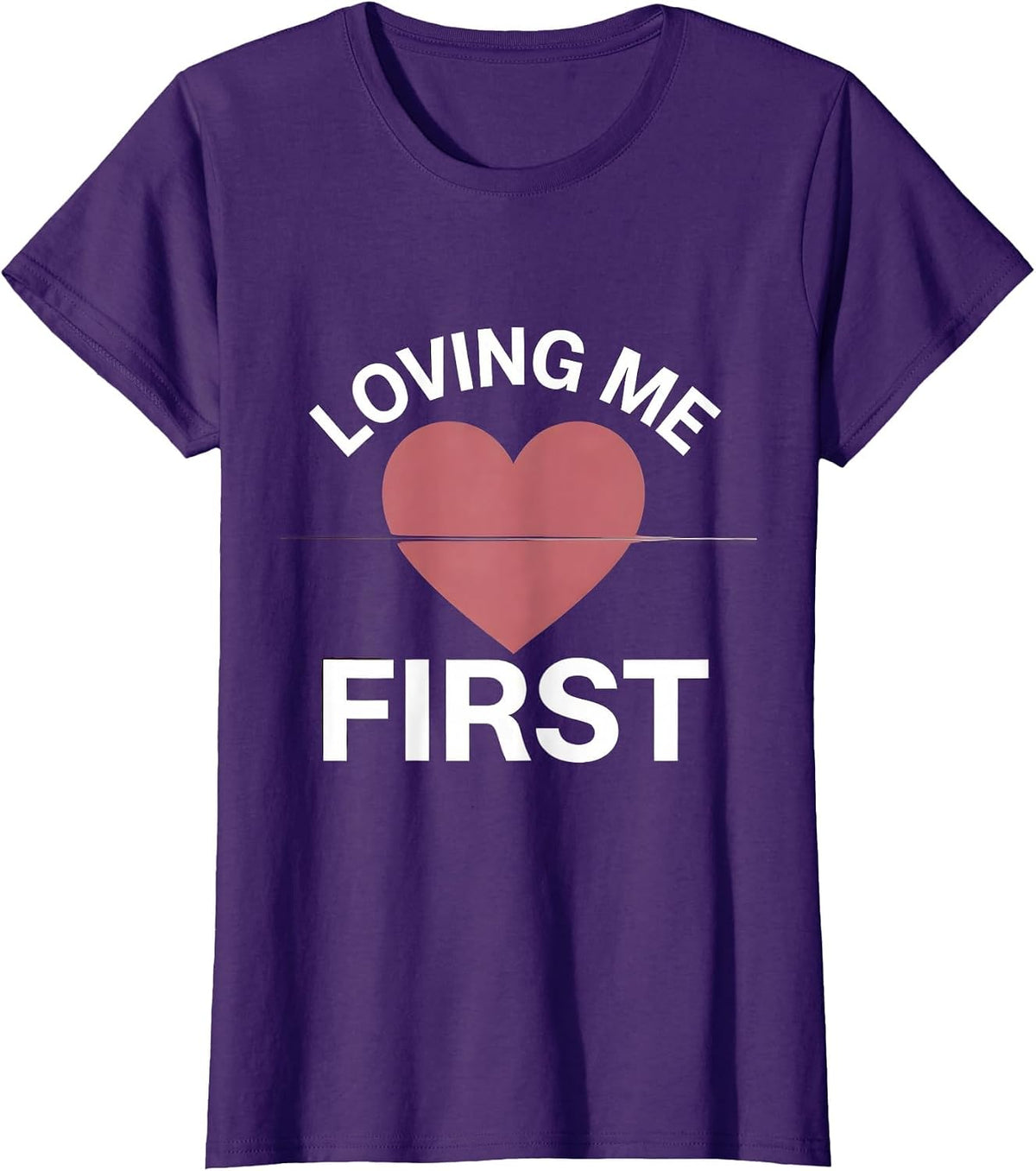 Women's Loving Me First Self-Love Empowerment Design T-Shirt - Purple