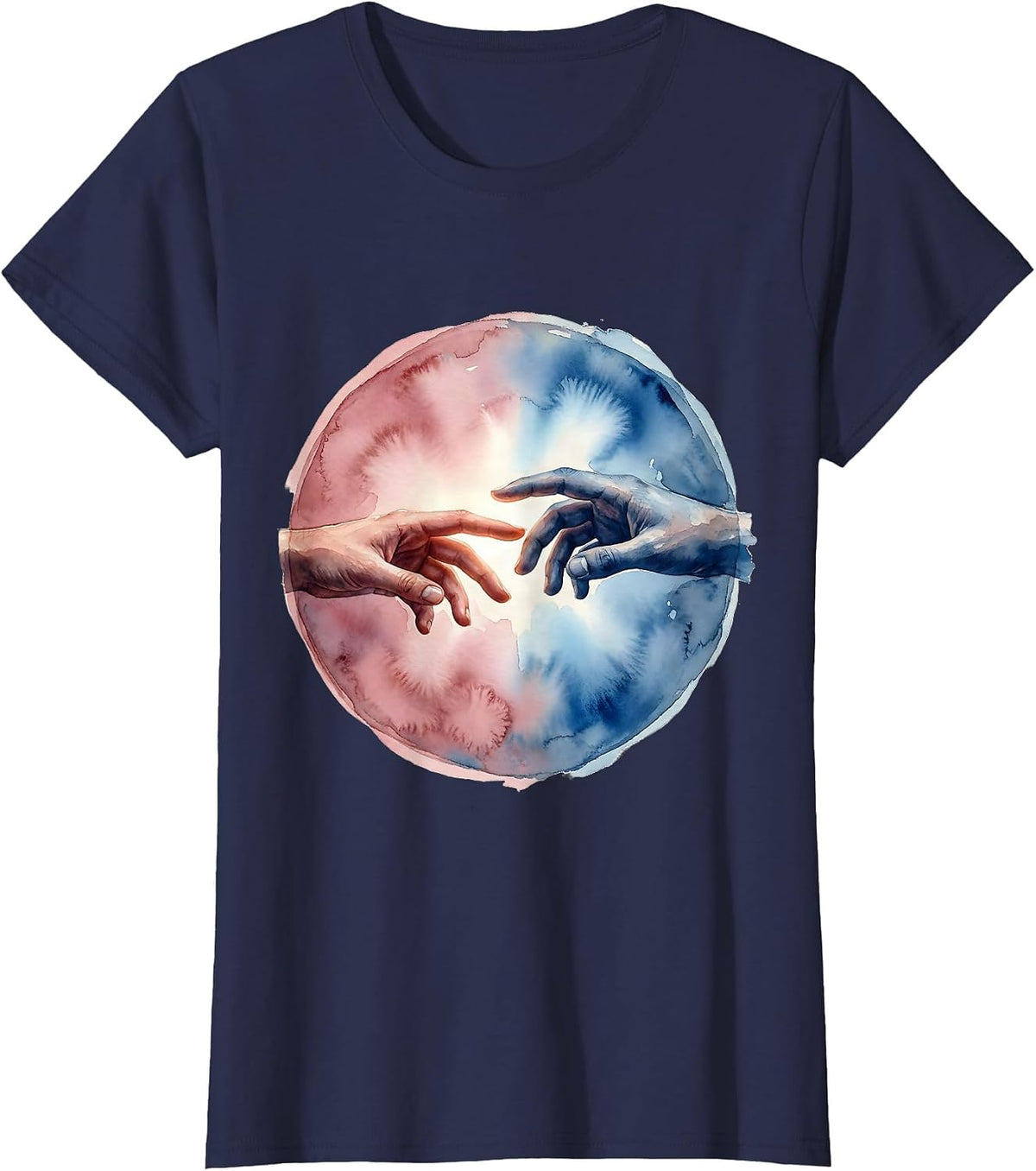 Women's Reaching Hands Suicide Prevention Awareness Design T-Shirt - Navy Blue
