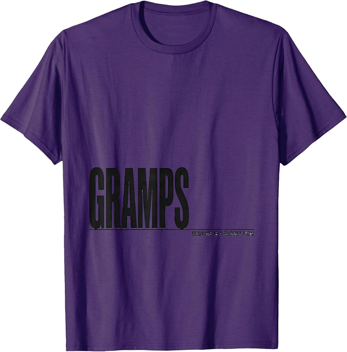 Men's GRAMPS BEDTIME IS A SUGGESTION Funny Grandpa Gift T-Shirt - Purple