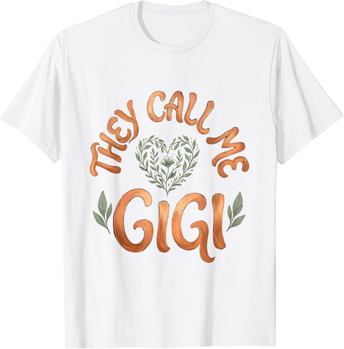 Men's They Call Me Gigi Boho Typography Grandma Nickname National T-Shirt - White