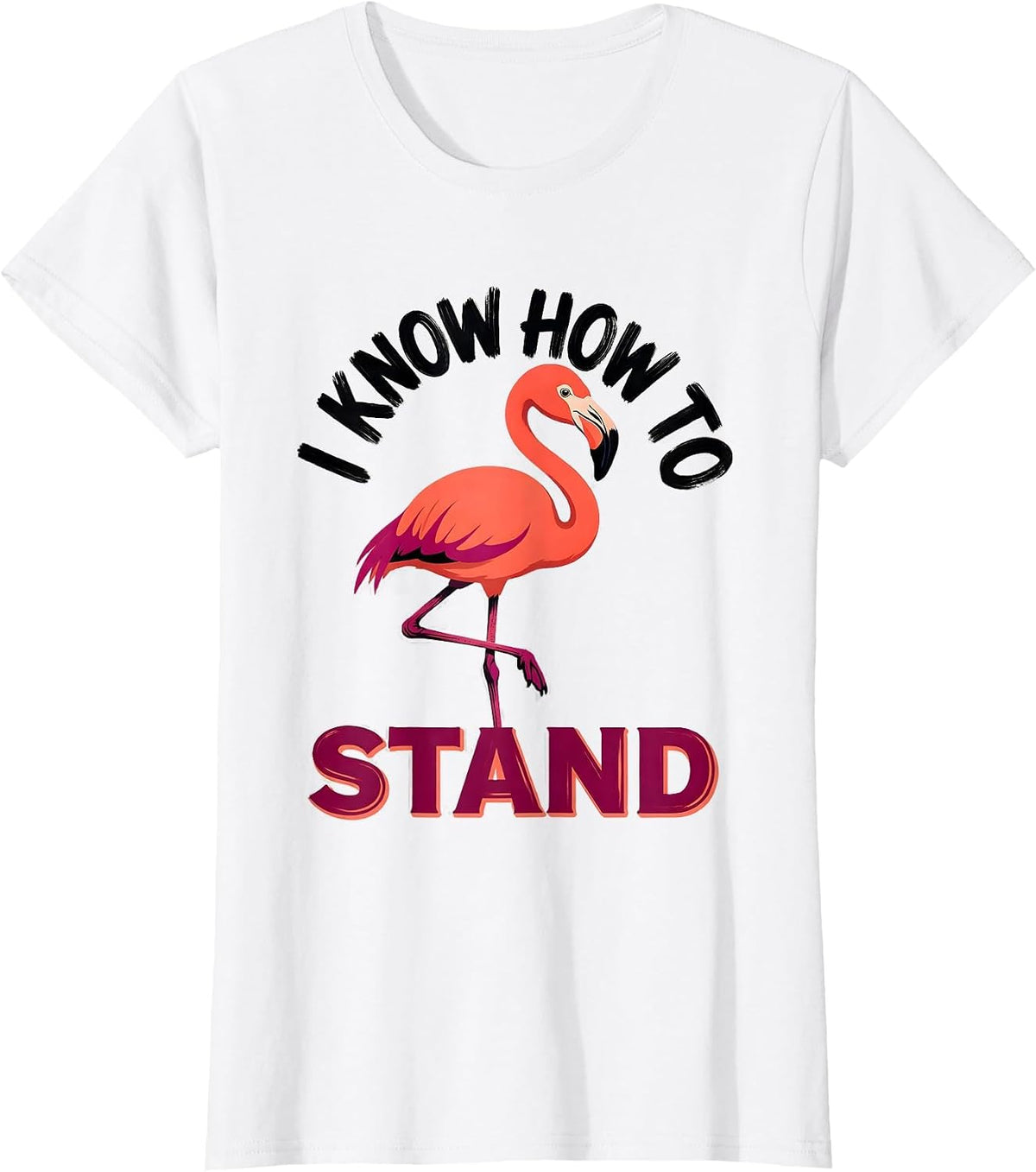 I Know How To Stand Funny Flamingo Animal Humor Sign Painter T-Shirt - White