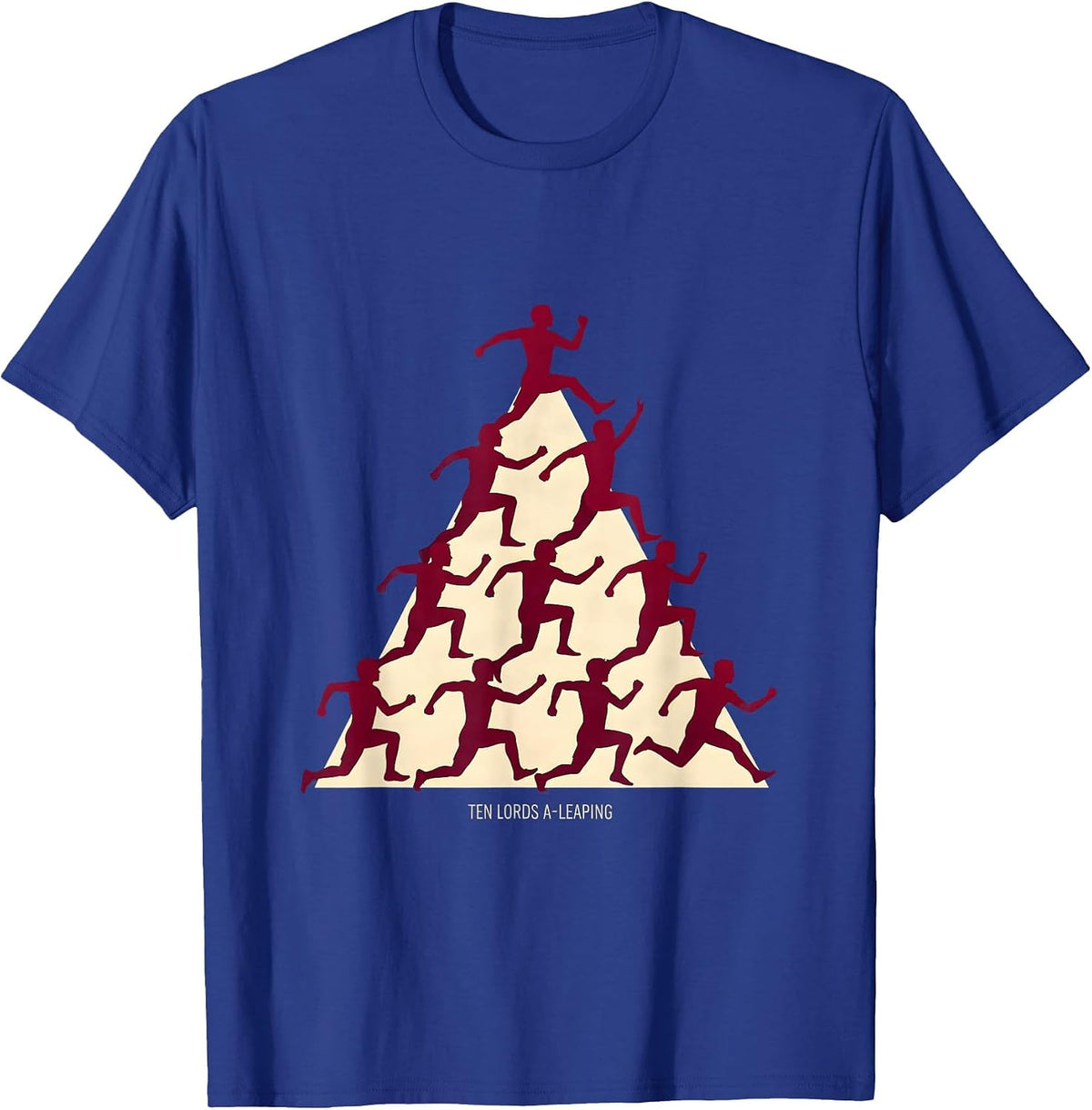 Men's Ten Lords A-Leaping Classic Christmas Carol Twelve Days T-Shirt - Royal Blue