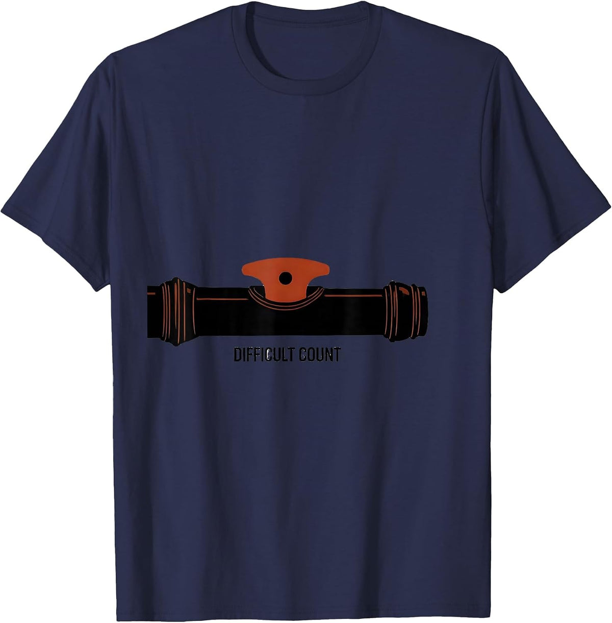 Difficult Count Funny Flute Musician Humor Music Lover Gift T-Shirt - Navy Blue