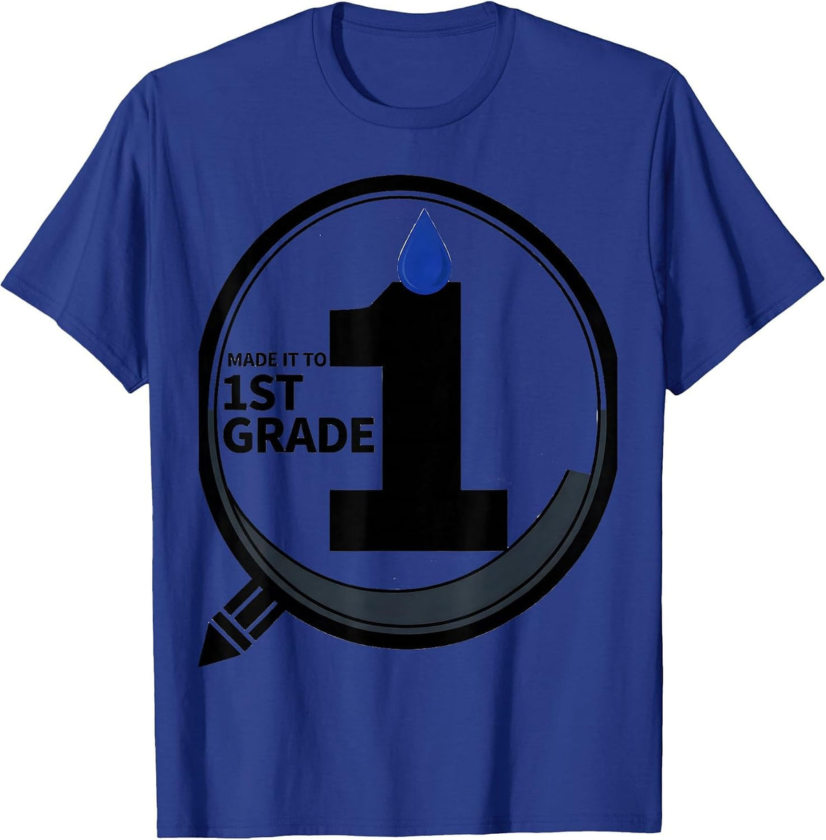 Made It To 1st Grade Groovy Back To School First Day of T-Shirt - Royal Blue