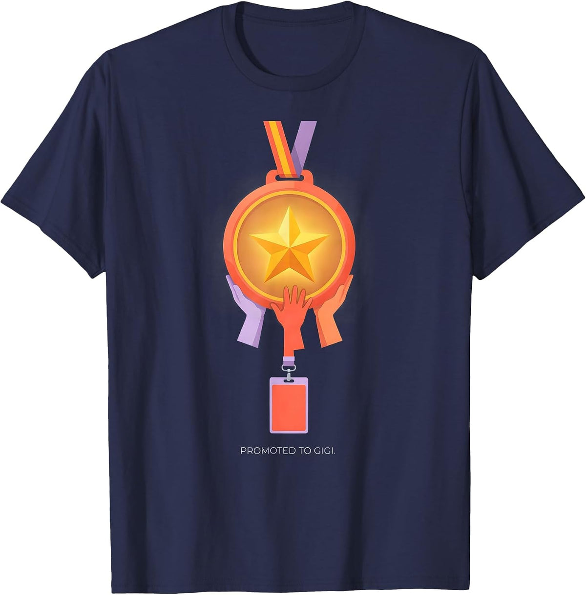Promoted To Gigi Sentimental Family Grandma Humor T-Shirt - Navy Blue