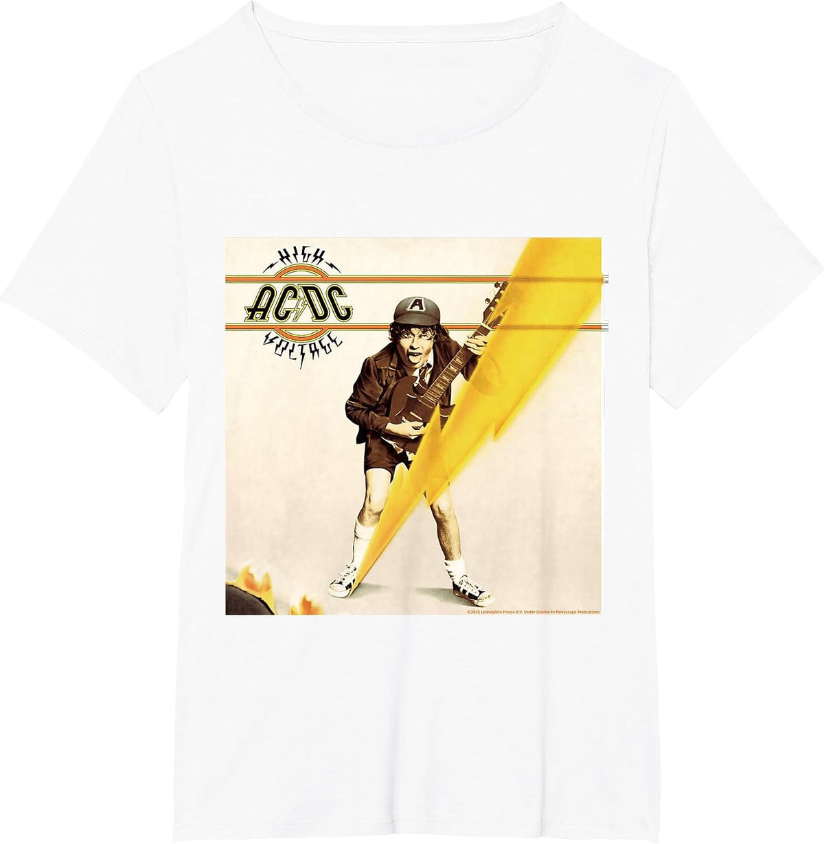 High Voltage AC/DC Music Band Iconic Image T-Shirt - White
