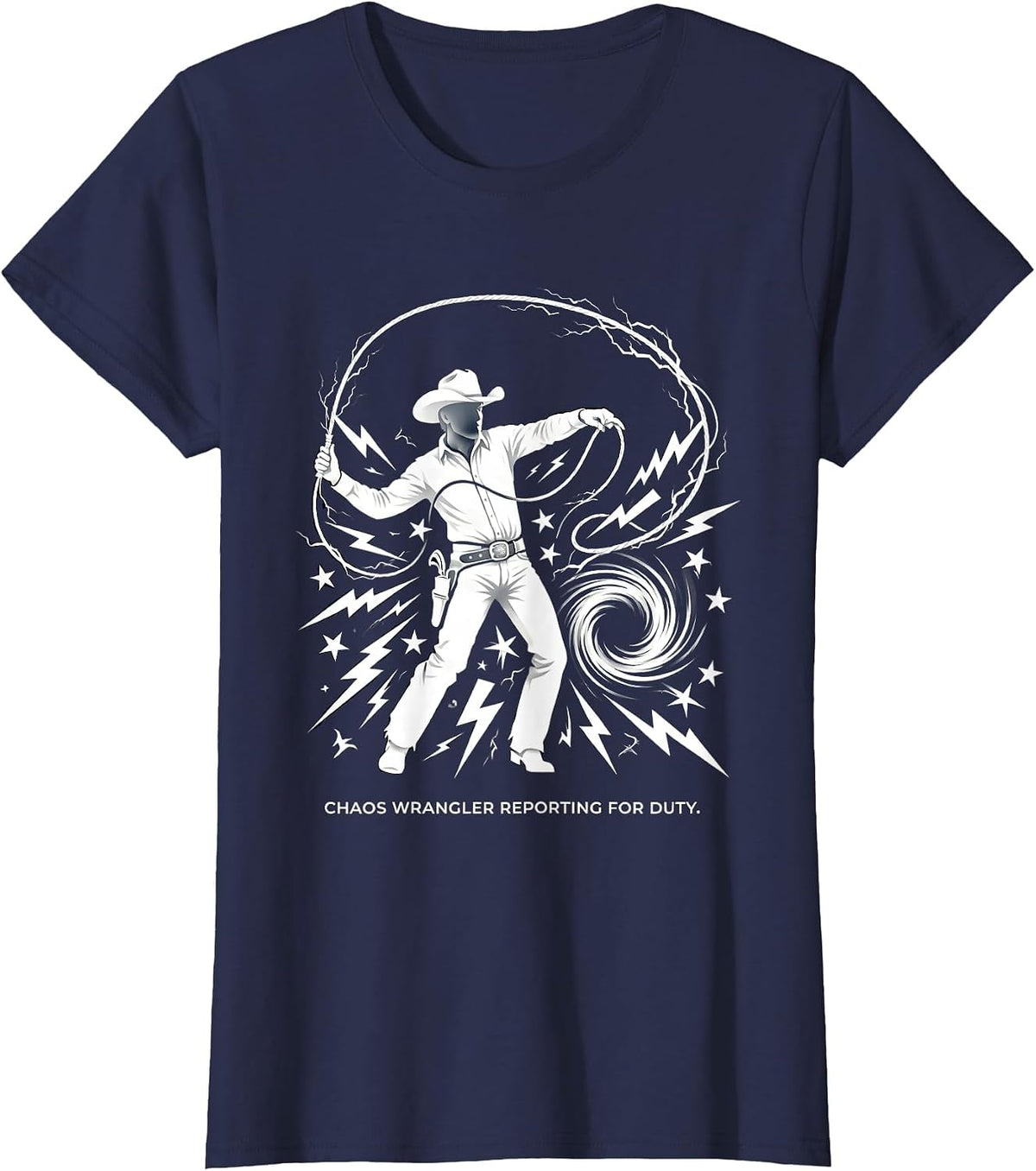 Women's Chaos Wrangler Reporting For Duty Design T-Shirt - Navy Blue