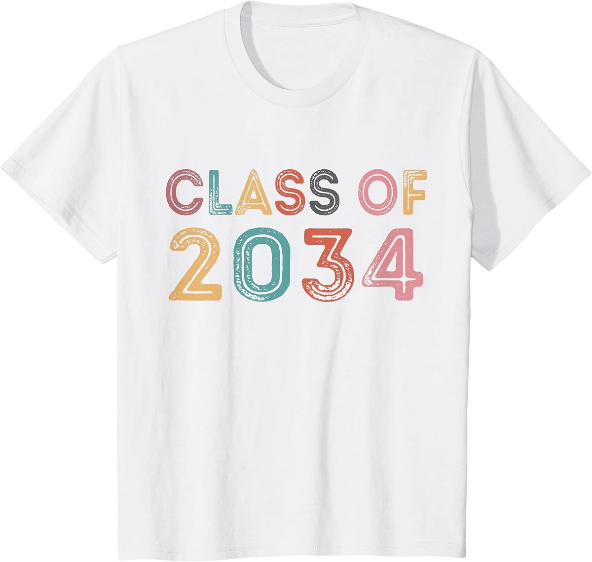 Class of 2034 Grow with Me First Day of School Graduation T-Shirt - White