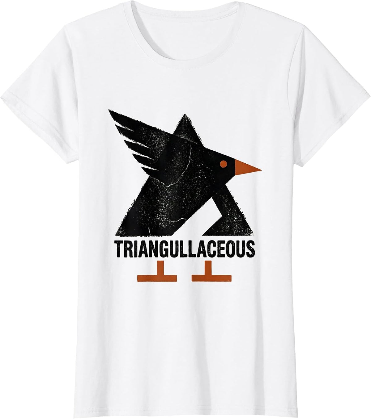 Triangullaceous Rubber Stamp Pun Humor Bird Lover Math T-Shirt - White