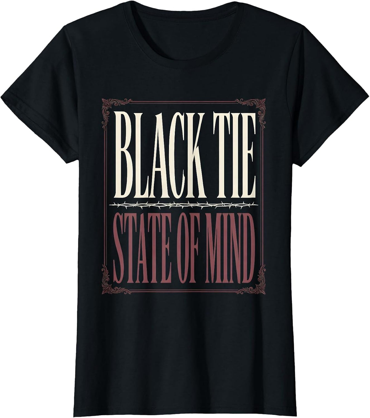 Black Tie State of Mind Tuxedo Graphic Design T-Shirt - Black