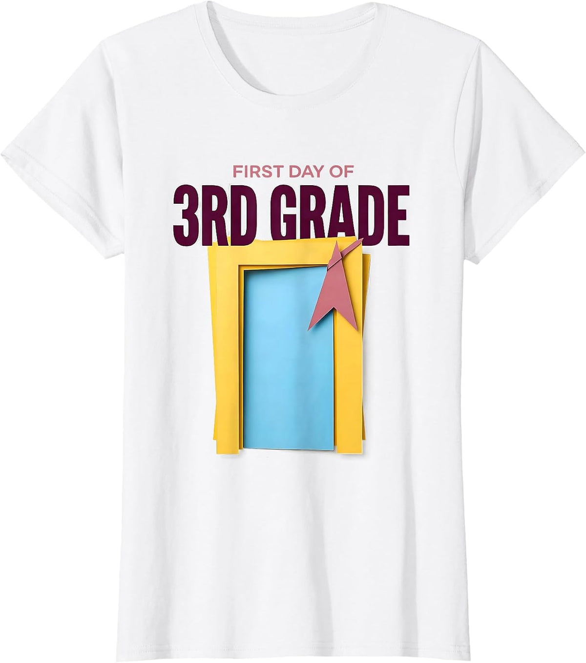 First Day Of 3rd Grade Cute Girly Coquette Bow Back T-Shirt - White