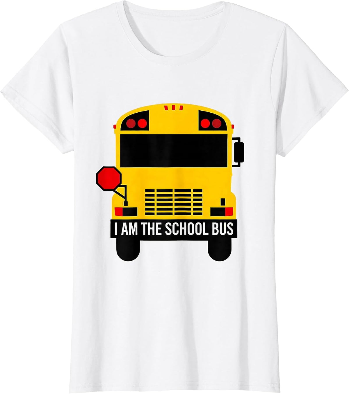 Women's I Am The School Bus Geometric Funny School Bus Driver T-Shirt - White