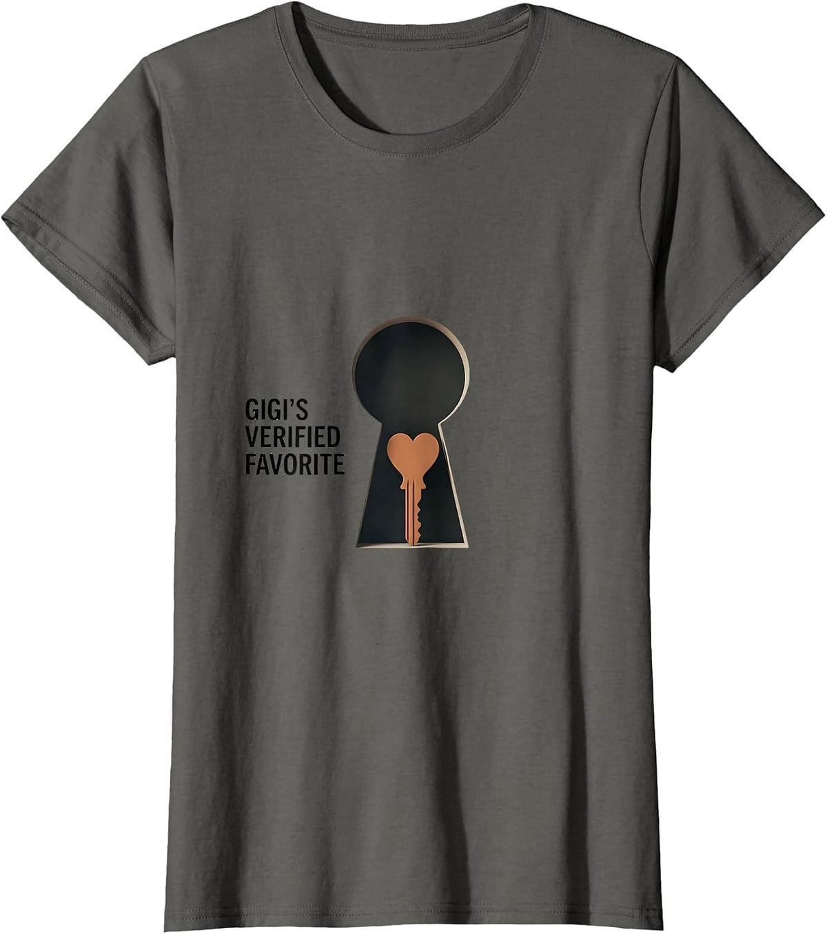 Women's Gigi's Verified Favorite Funny Grandparent Grandchild Humor T-Shirt - Asphalt Grey