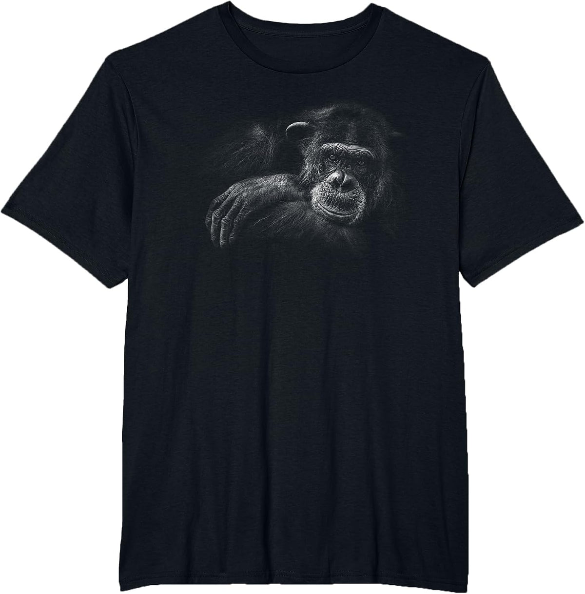 Cute Chimpanzee Monkey Primate Portrait Chimp T-Shirt - Black