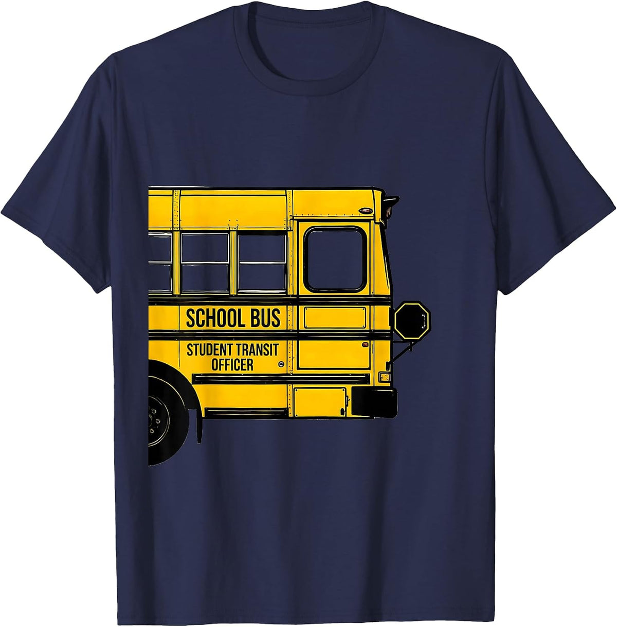 School Bus Student Transit Officer Funny School Bus Driver T-Shirt - Navy Blue