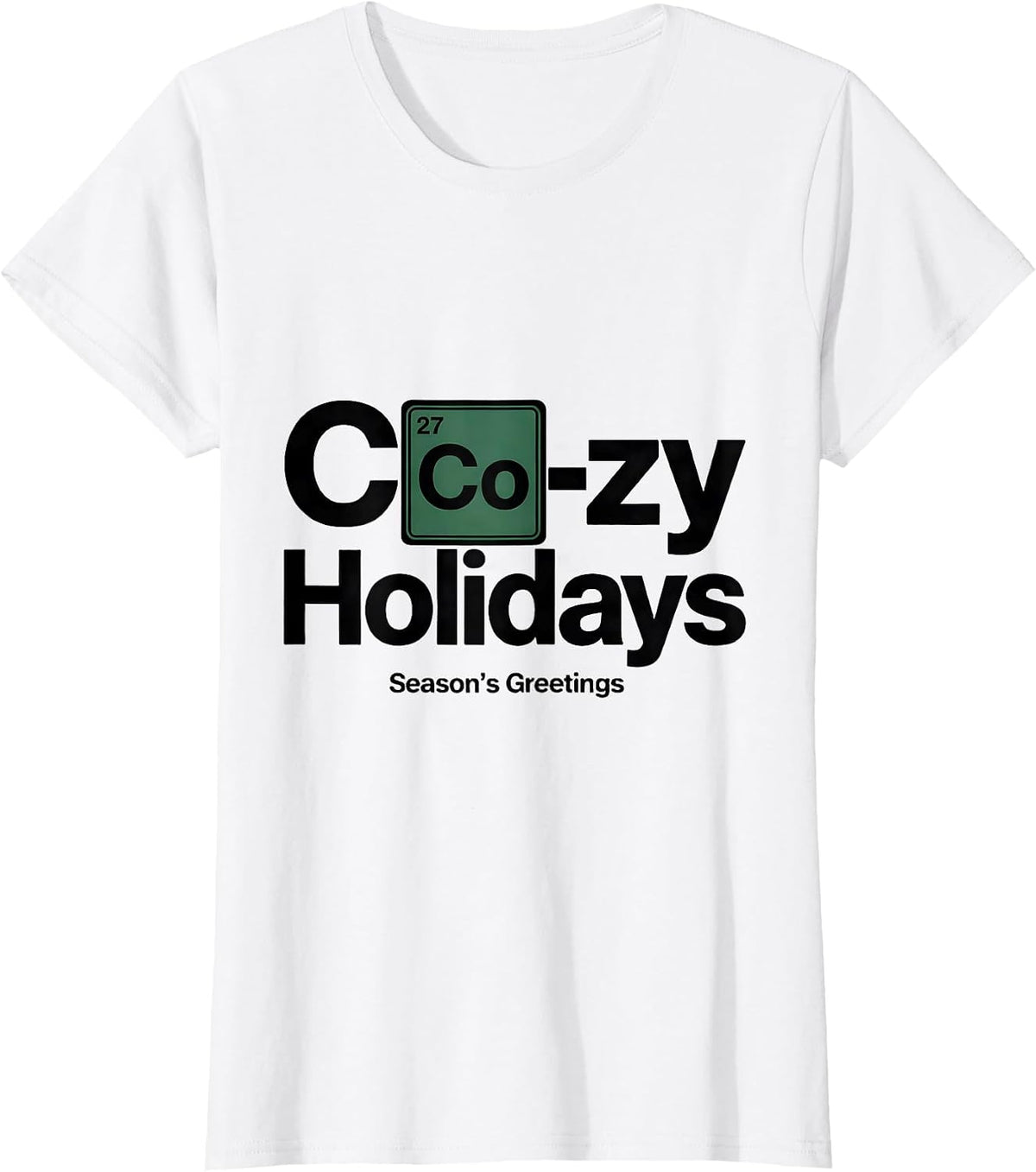 Co-zy Holidays Nerdy Science Humor Periodic Table Chemistry T-Shirt - White