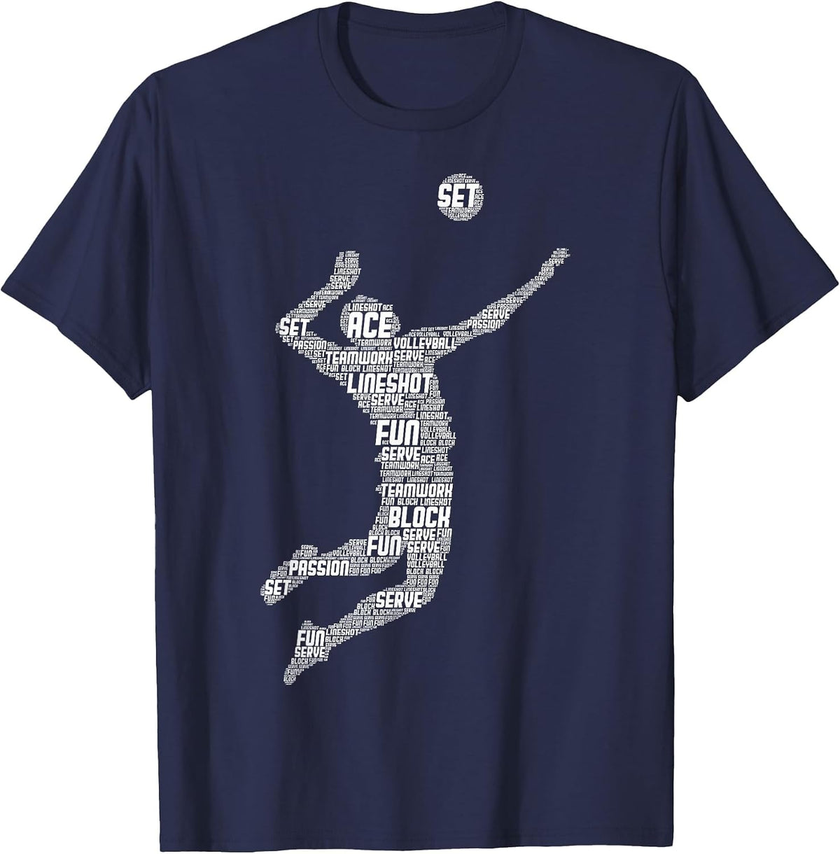 Volleyball Player Boys Youth Men T-Shirt - Navy Blue
