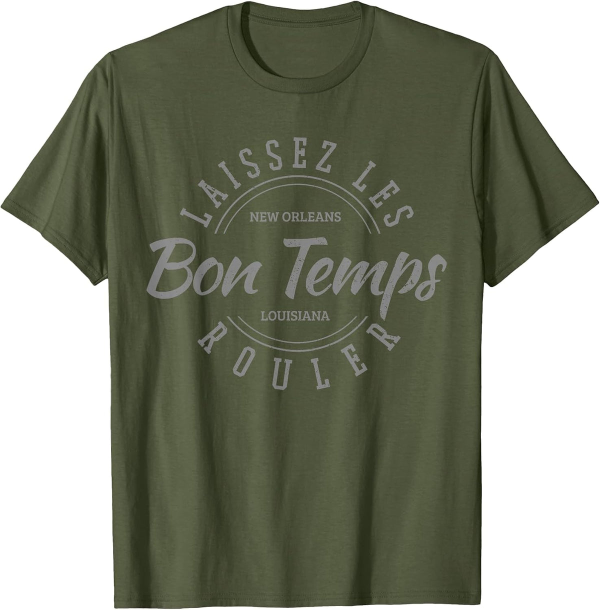 New Orleans Louisiana Mardi Gras USA Souvenir T-Shirt - Olive Green